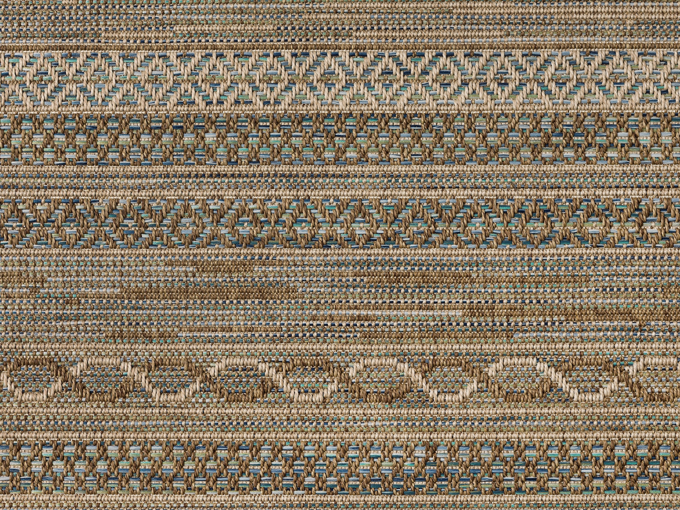 Dekowe Teppich »Joy Barbados beig« rechteckig 10 mm Höhe meliert, gestreift, Rauten, mit Bordüre, In- und Outdoor geeignet