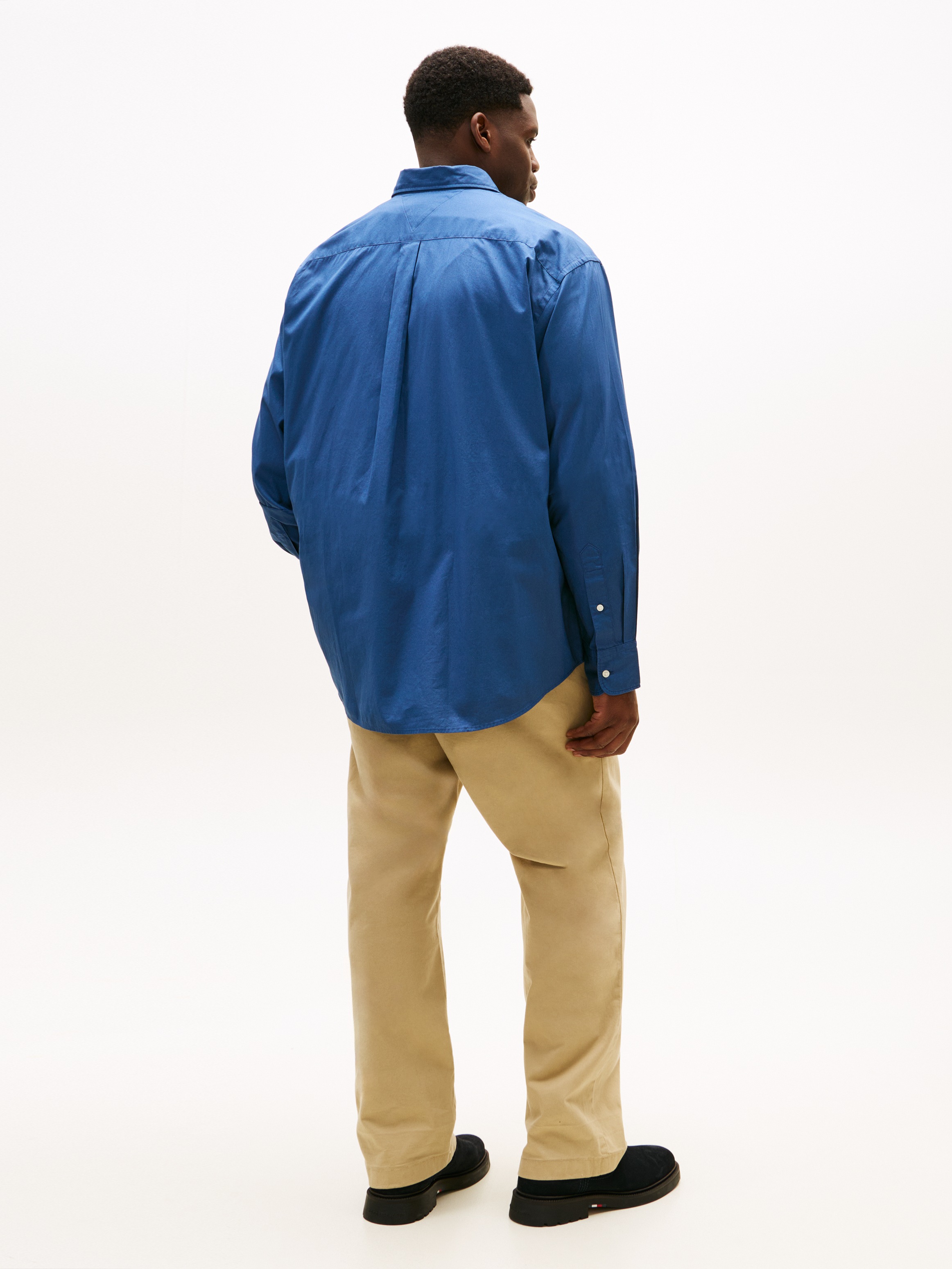 Tommy Hilfiger Big & Tall Langarmhemd »BT - FLEX POPLIN SOLID« Große Größen, Button-down-Kragen, regular fit