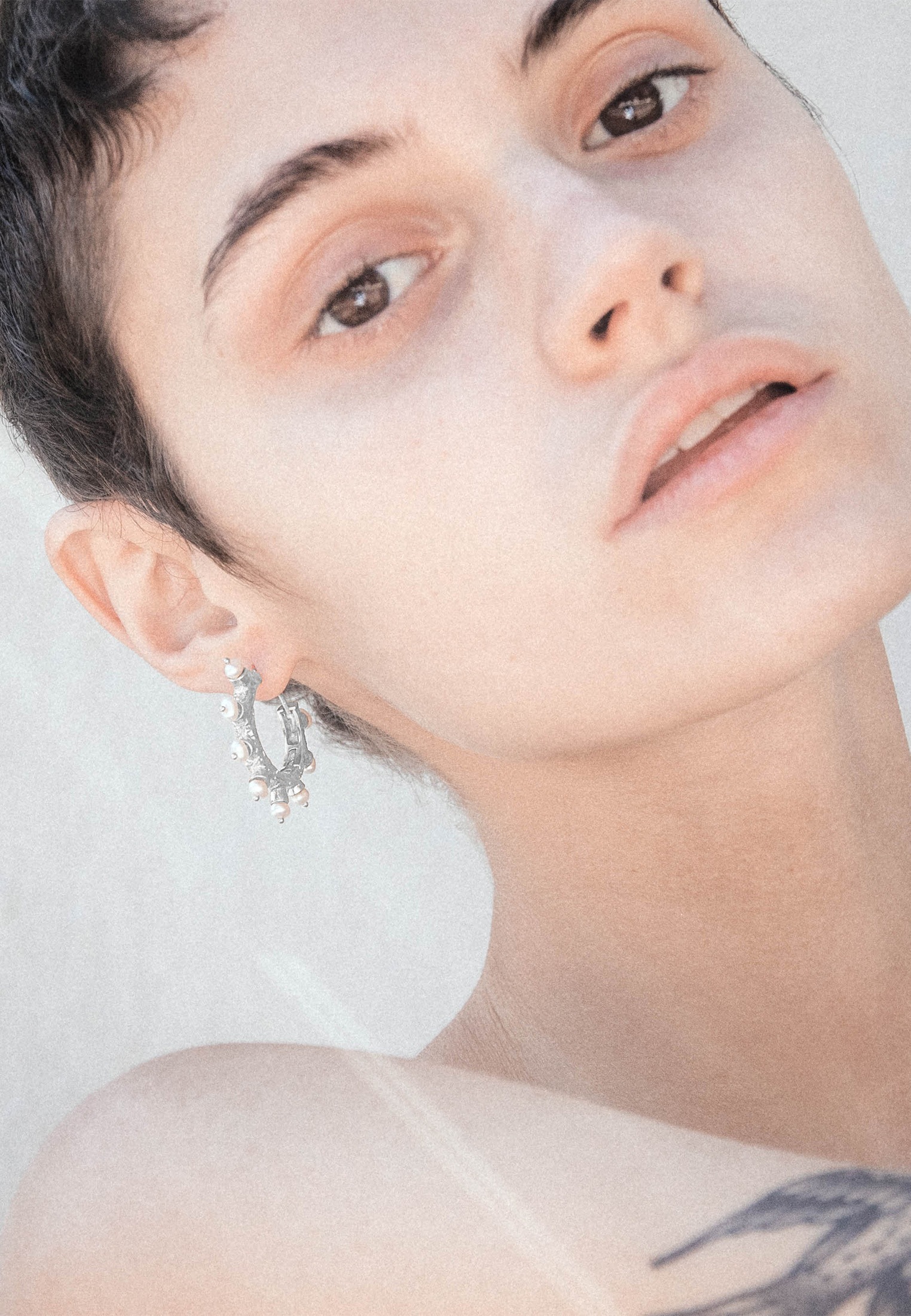 HAZE & GLORY Paar Creolen »Ohrringe Creolen Süßwasserperlen - Sun of Pearls 925 Silber«