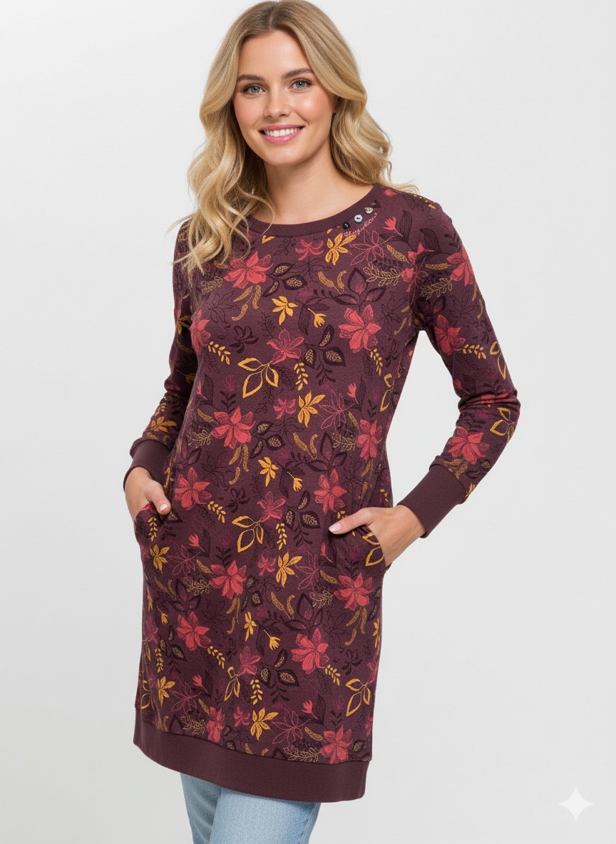 Ragwear Sweatkleid »MENITA FLOWERS O«