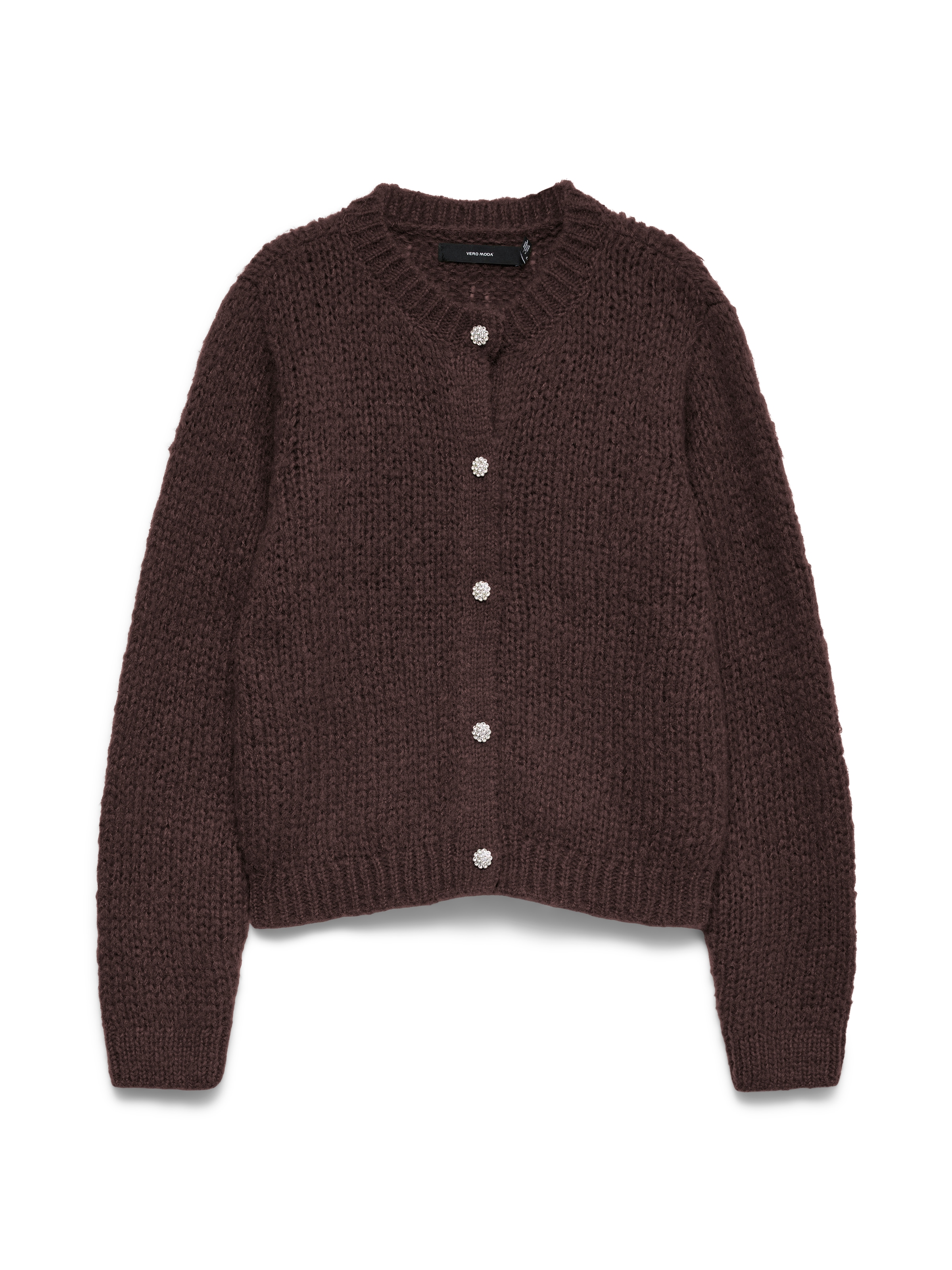 Vero Moda Strickjacke »VMMAYBE JEWEL LS O-NECK CARDIGAN NOOS« Kunstfaser, loose fit