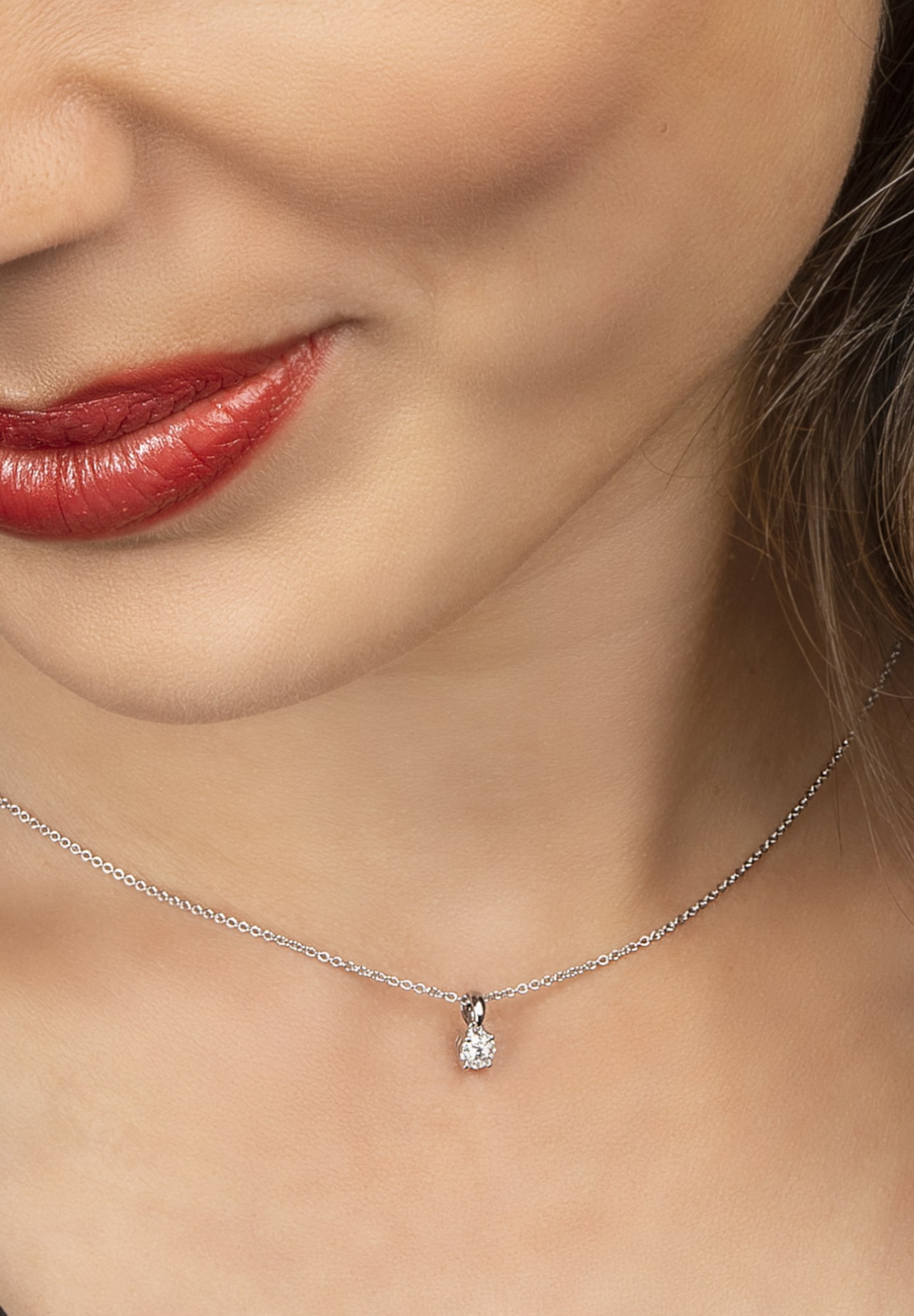 ONE ELEMENT Kettenanhänger »0,08 ct Diamant Brillant Invisible Anhänger aus 585 Weißgold«