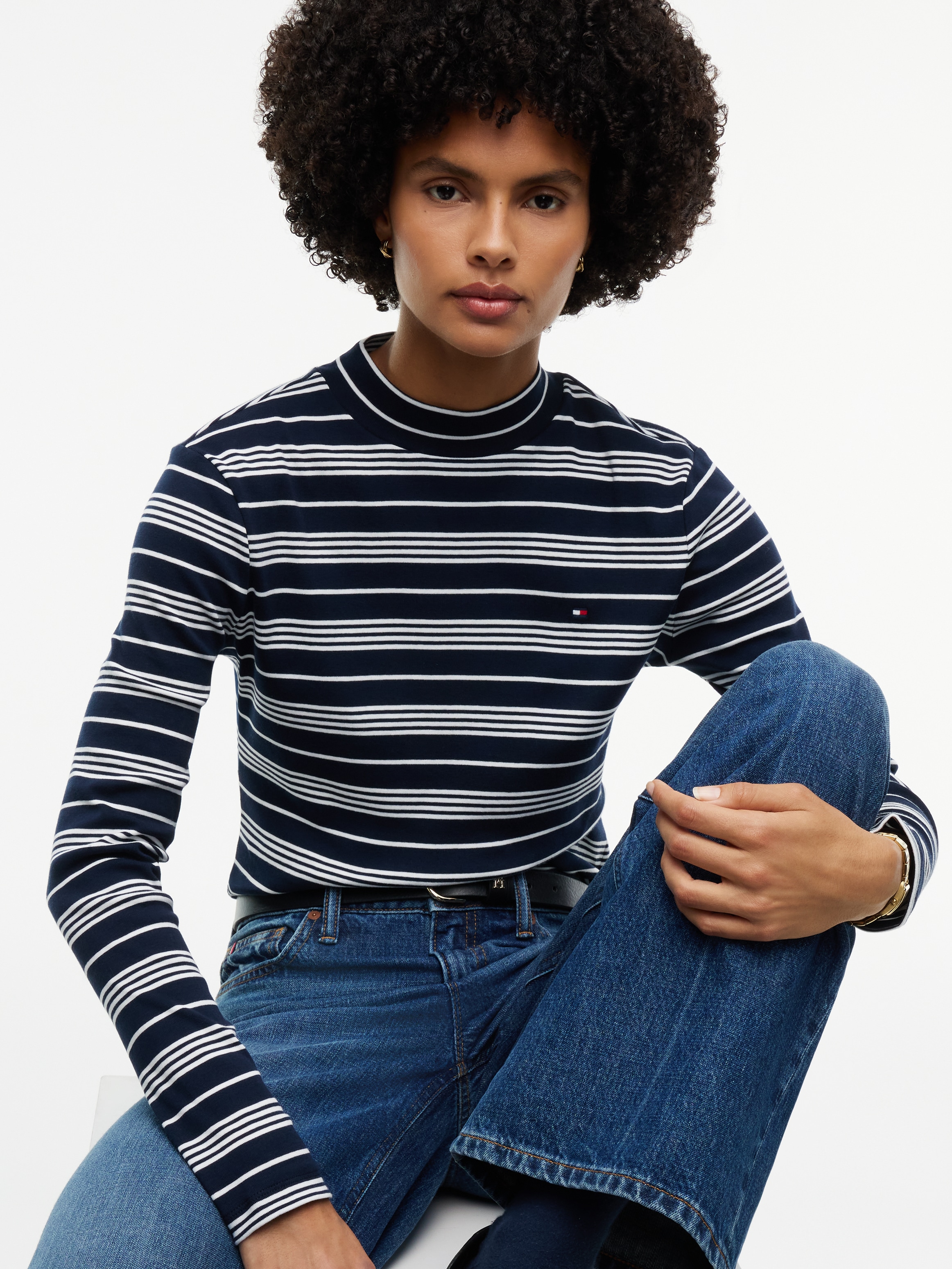 Tommy Hilfiger Langarmshirt »SLIM CODY MOCK-NK LS« Baumwolle, slim fit
