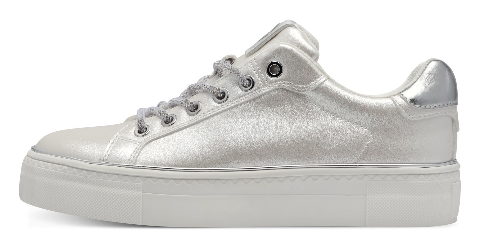 Tamaris Plateausneaker, Freizeitschuh, Halbschuh, Schnürschuh, Kontrastbesatz an der Ferse