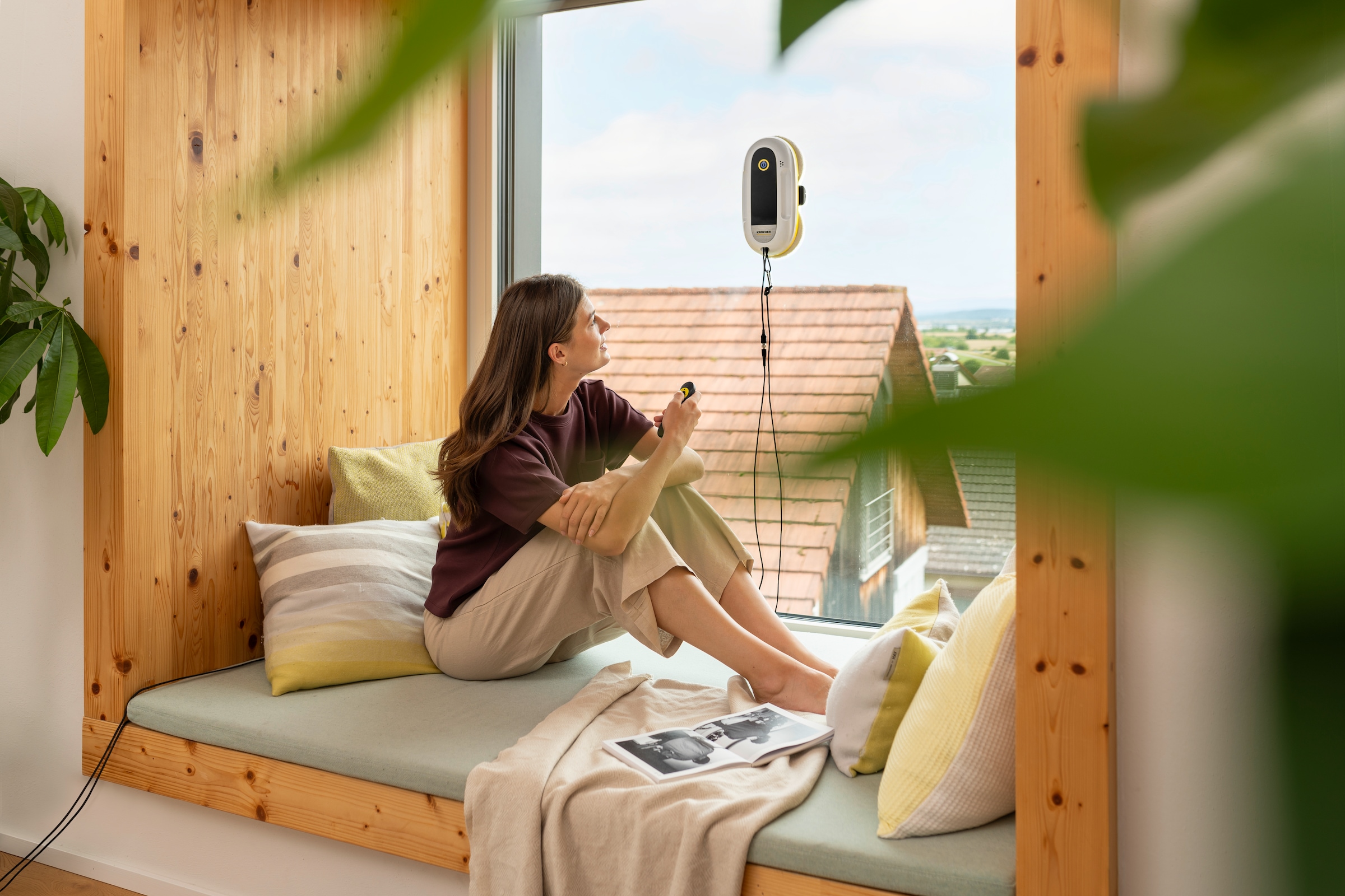 KÄRCHER Fensterputzroboter »RCW 2« Not-Akku und Sicherungsseil