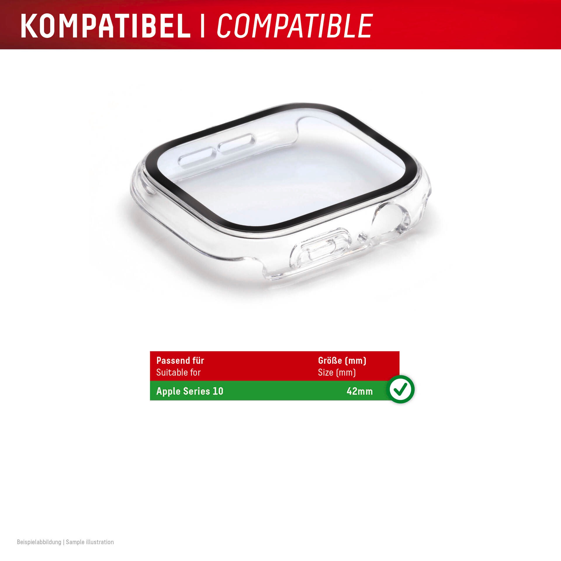 Displex Displayschutzglas »Smartwatch Glass All-In-One Protector Full Body«, für Apple Watch Series 10 42 mm, Displayschutzfolie, Schutzfolie, Bildschirmschutz, kratz- & stoßfest