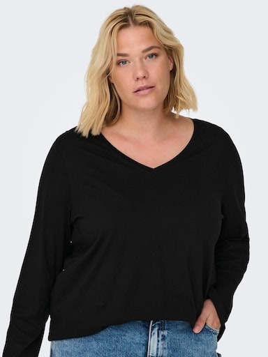 ONLY CARMAKOMA V-Shirt »CARBONNIE LIFE L/S A-SHAPE TOP JRS« bei ♕