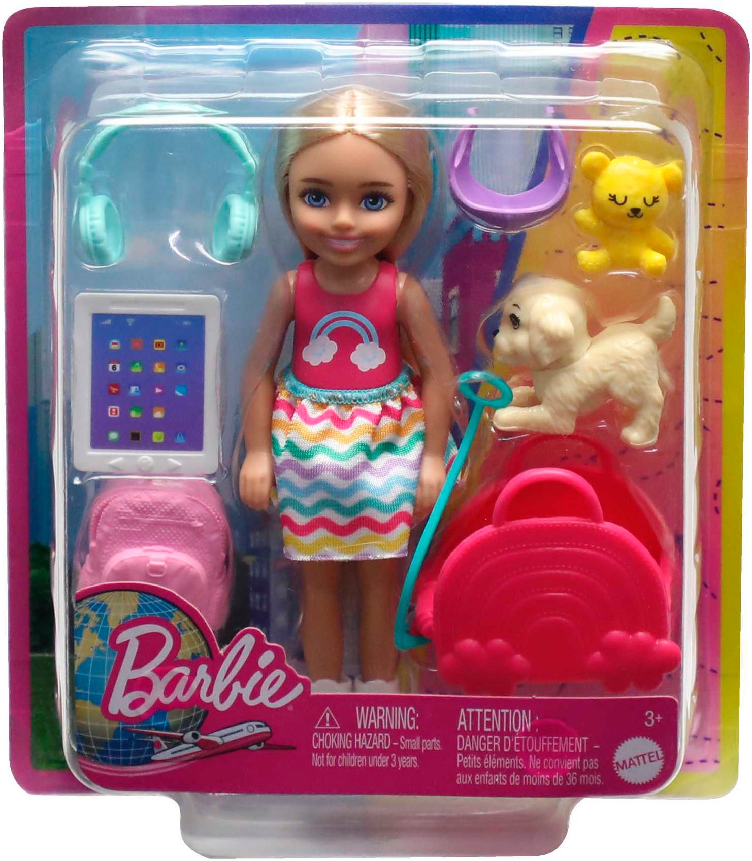 Barbie Anziehpuppe »Dreamhouse Adventures, Chelsea Reiseset«, mit Hündchen und Accessoires