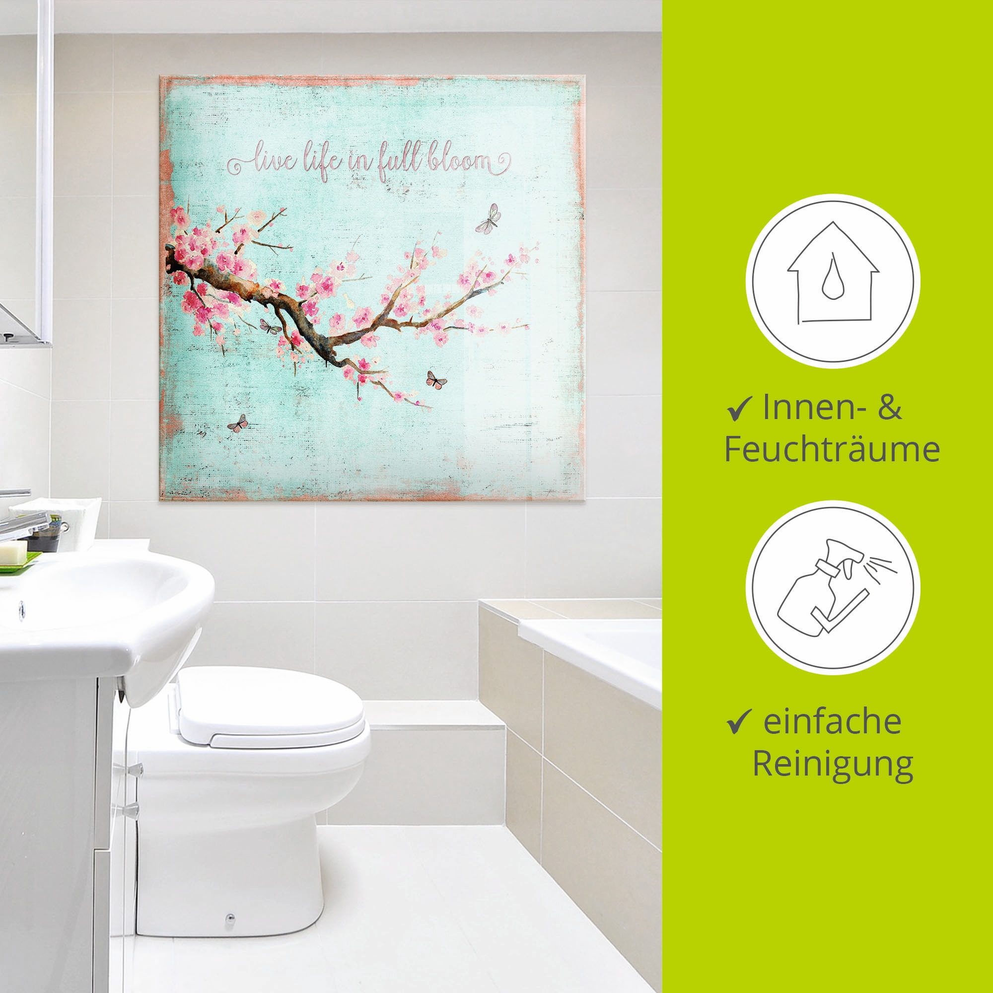 Artland Glasbild »Kirschblüte« Blumen 1 Stk. tlg. in verschiedenen Größen