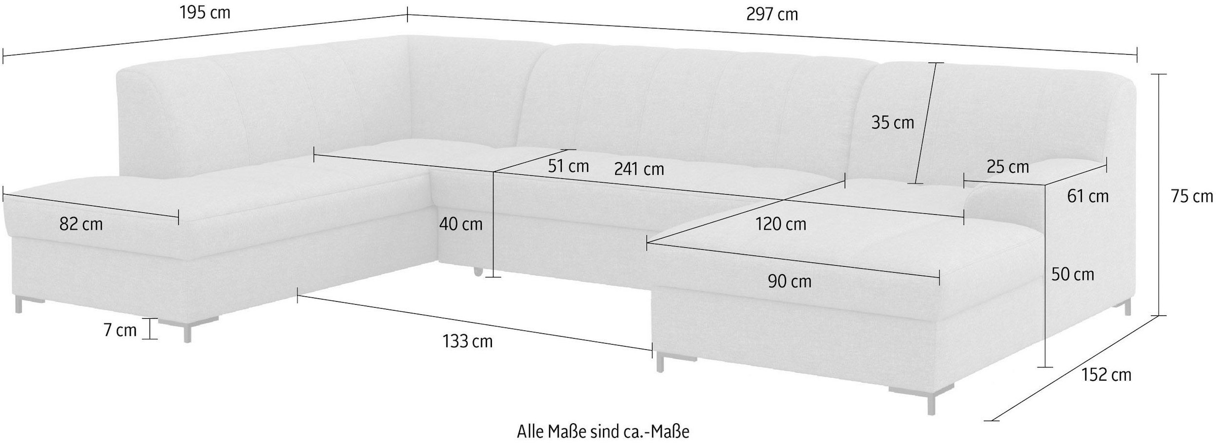 INOSIGN Wohnlandschaft »Balme U-Form«, Inkl. Zierkissen, wahlweise mit Bettfunktion