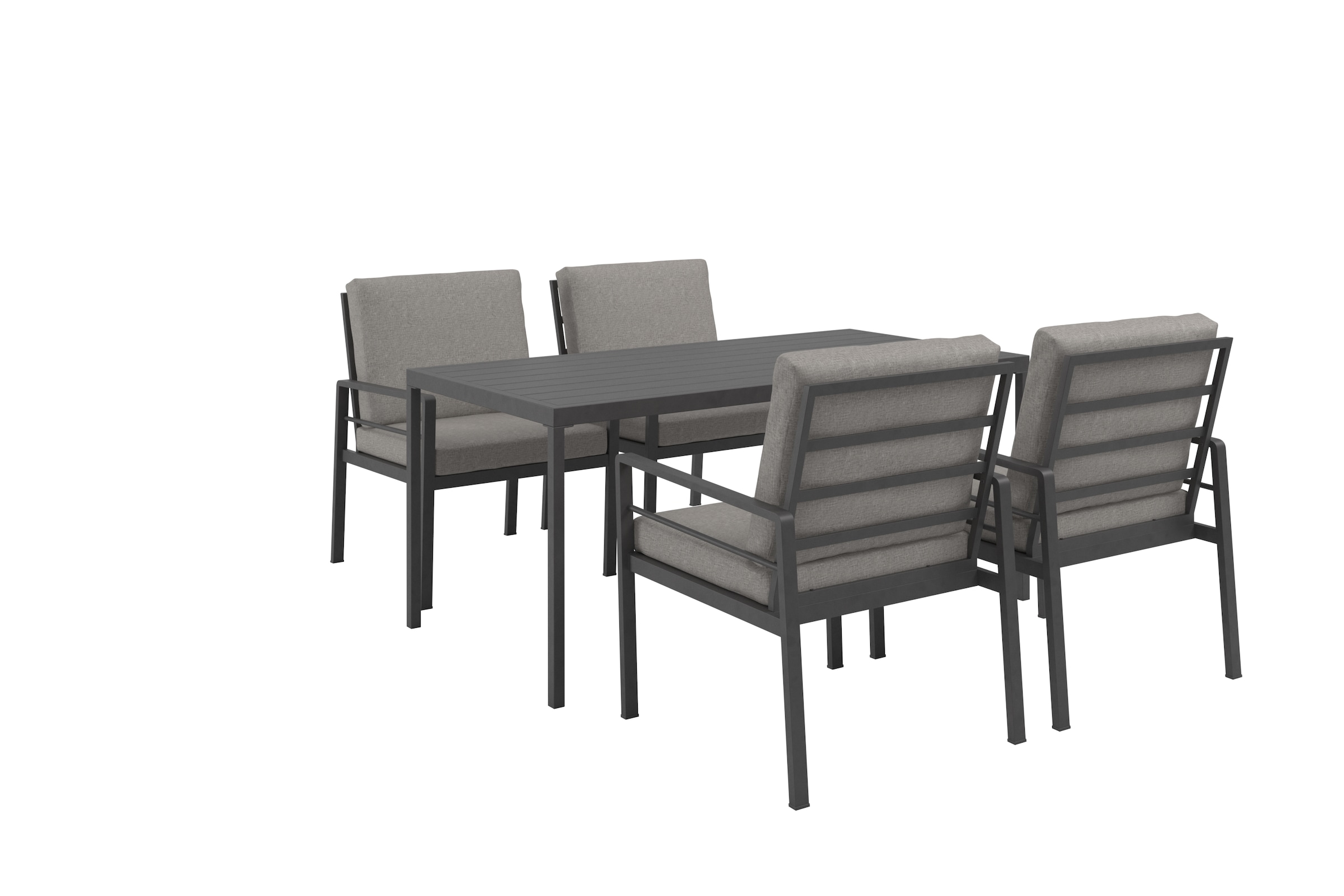 KONIFERA Garten-Essgruppe »»New Jersey««, (Set, 13 tlg., 4 Sessel, Tisch 80x160x71 cm, inkl. Auflagen), Aluminium