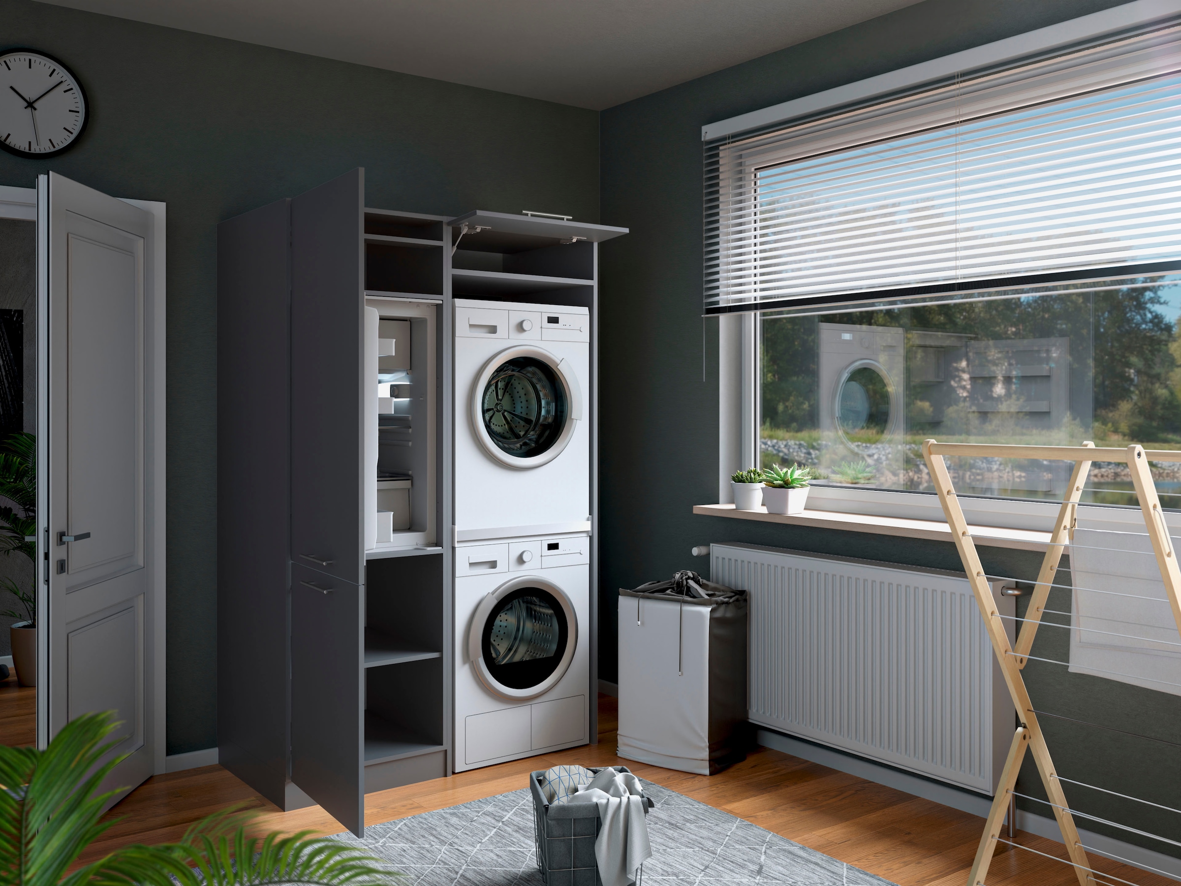 Laundreezy Mehrzweckschrank-Set »Laundreezy, 2-tlg. Mehrzweckschrank-Set B/H/T 128/238/68 cm« 2 Stk. tlg.