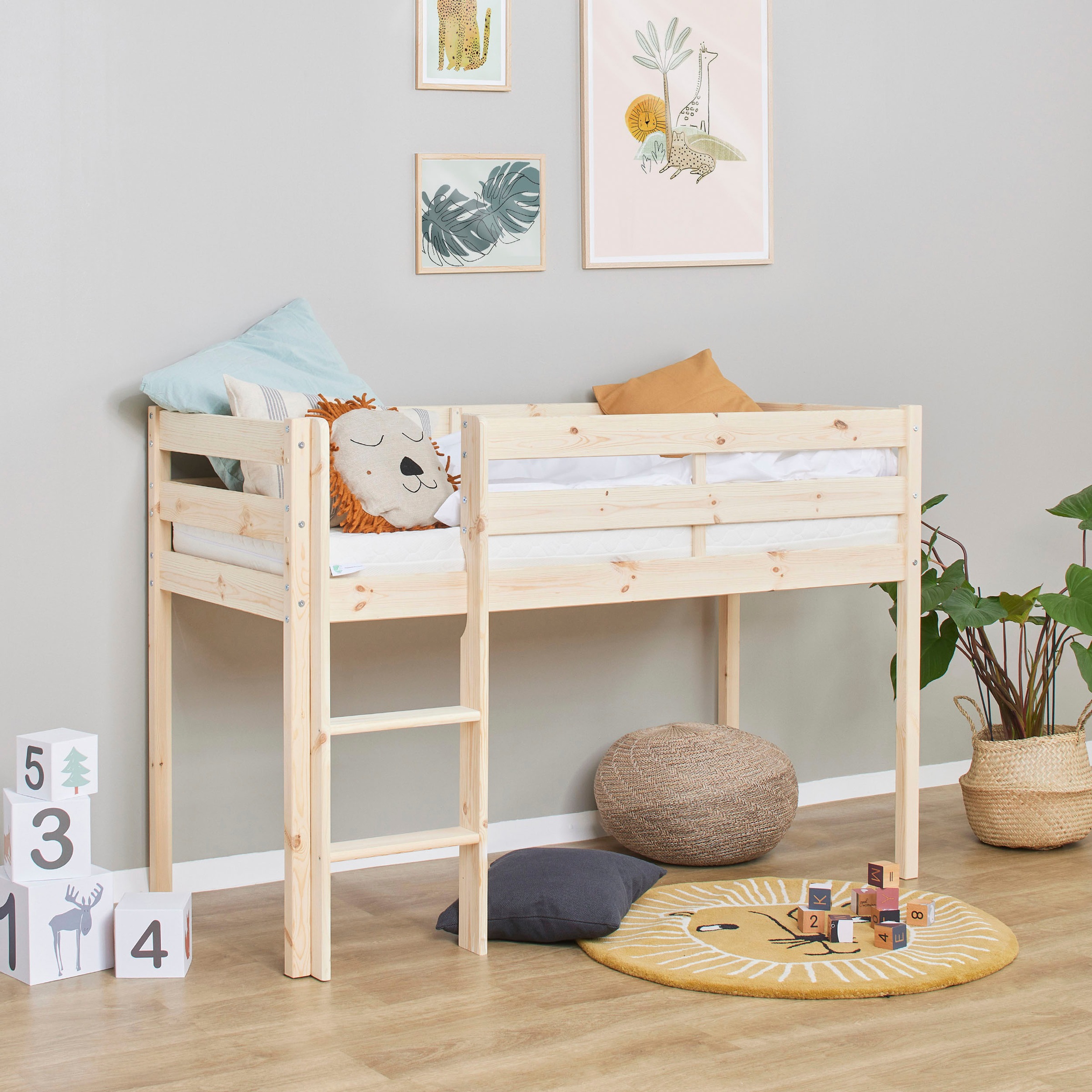 Hoppekids Spielbett »ECO COMFORT, Hochbett, in 2 Einzelbetten teilbar«, Höhe 72cm, Farbe & Größe & Matratze