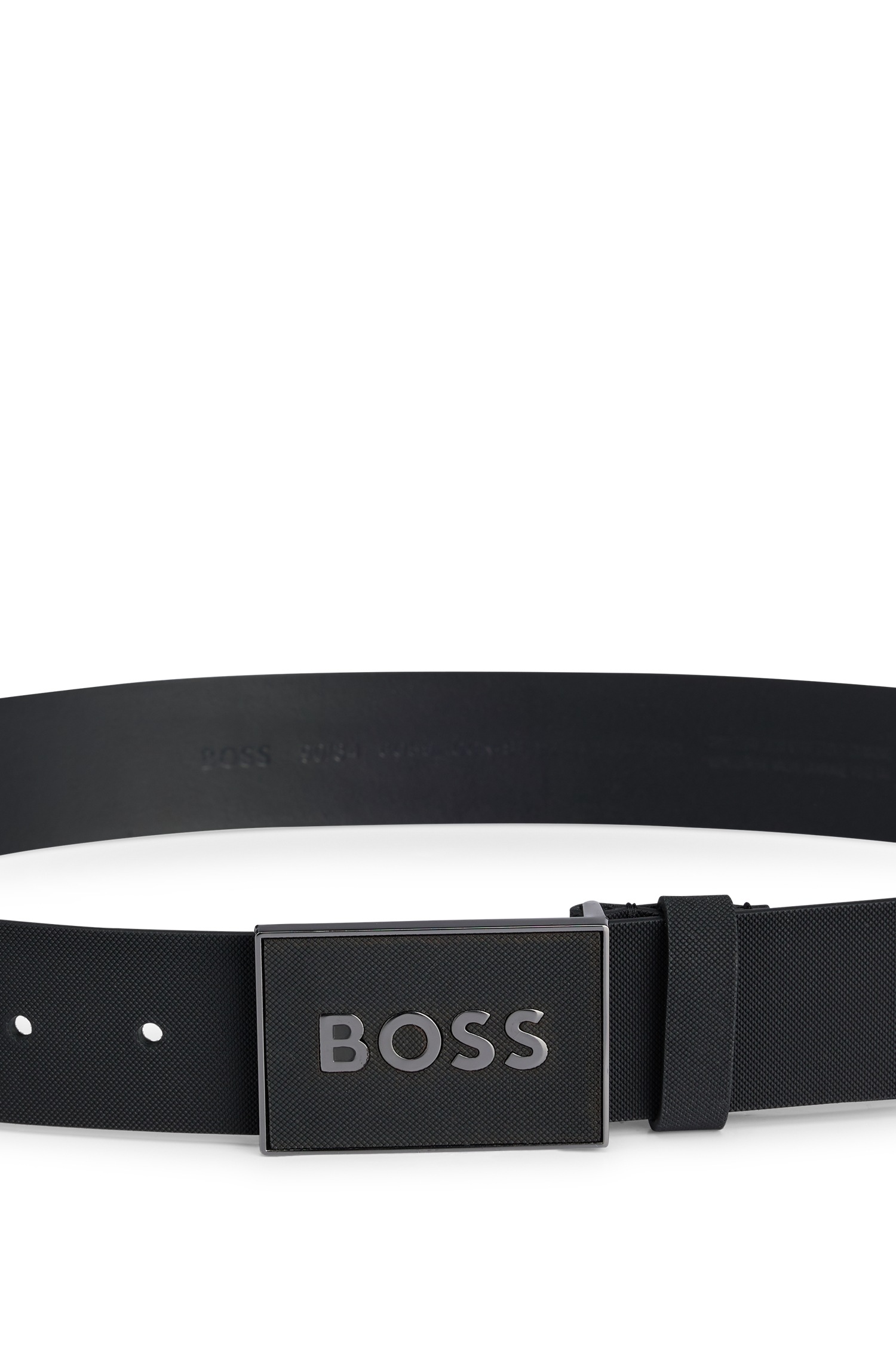 BOSS Ledergürtel »Boss Icon-S1 Sz40«, mit großem BOSS Schriftzug auf der Schnalle