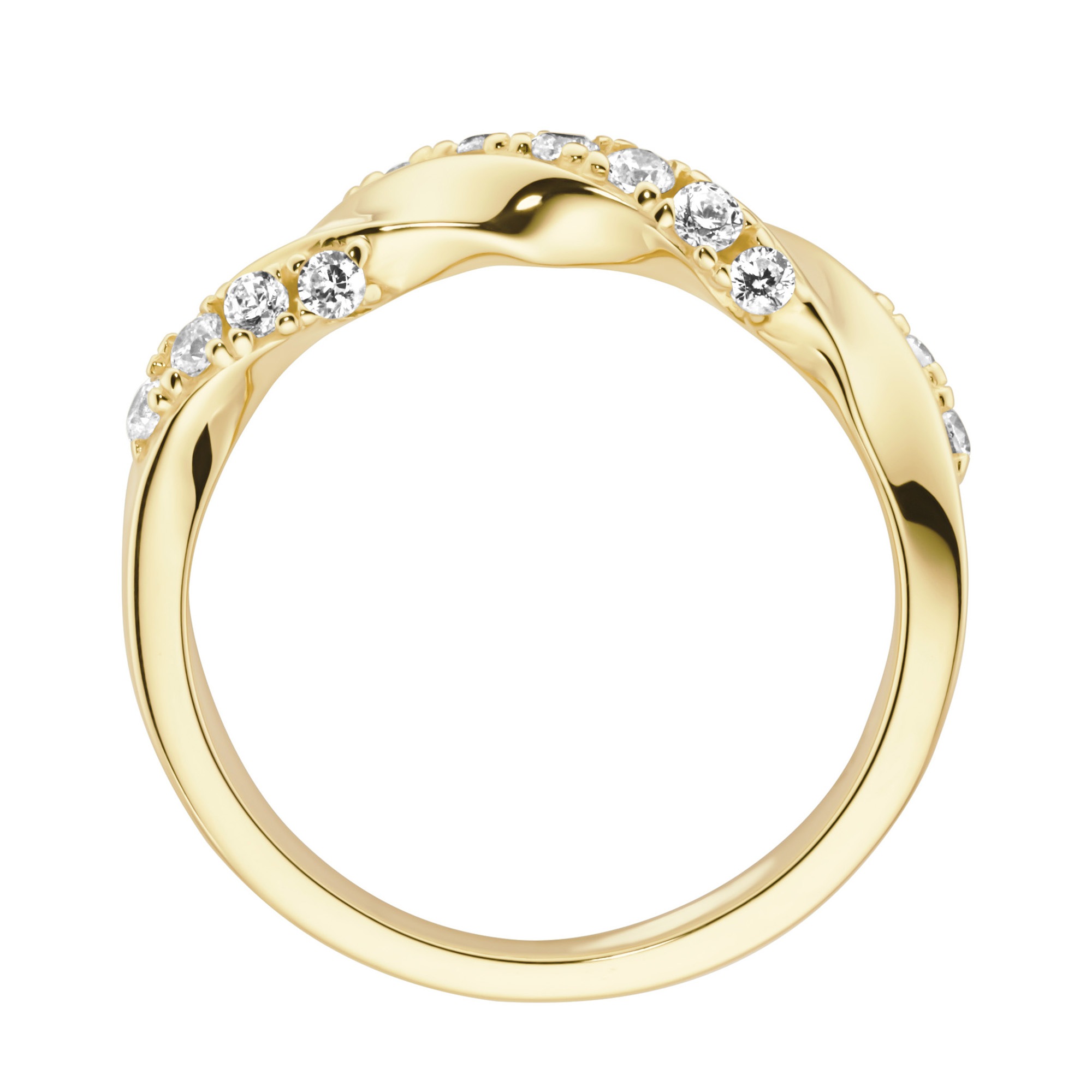 GIORGIO MARTELLO MILANO Silberring »Ring mit weißen Zirkonia, vergoldet, Silber 925«
