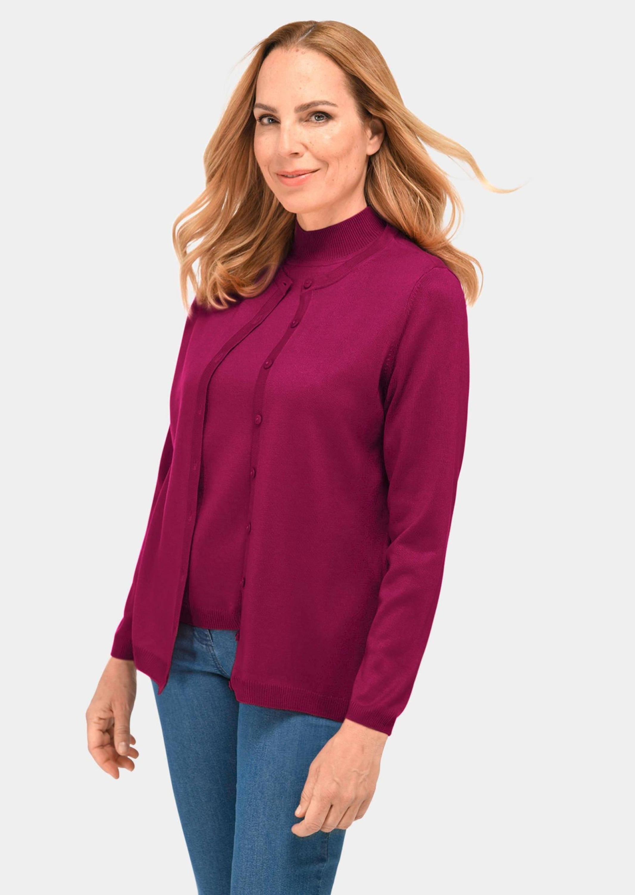 GOLDNER Strickpullover »Strickset aus Jacke, Halbarmpullover« Ohne