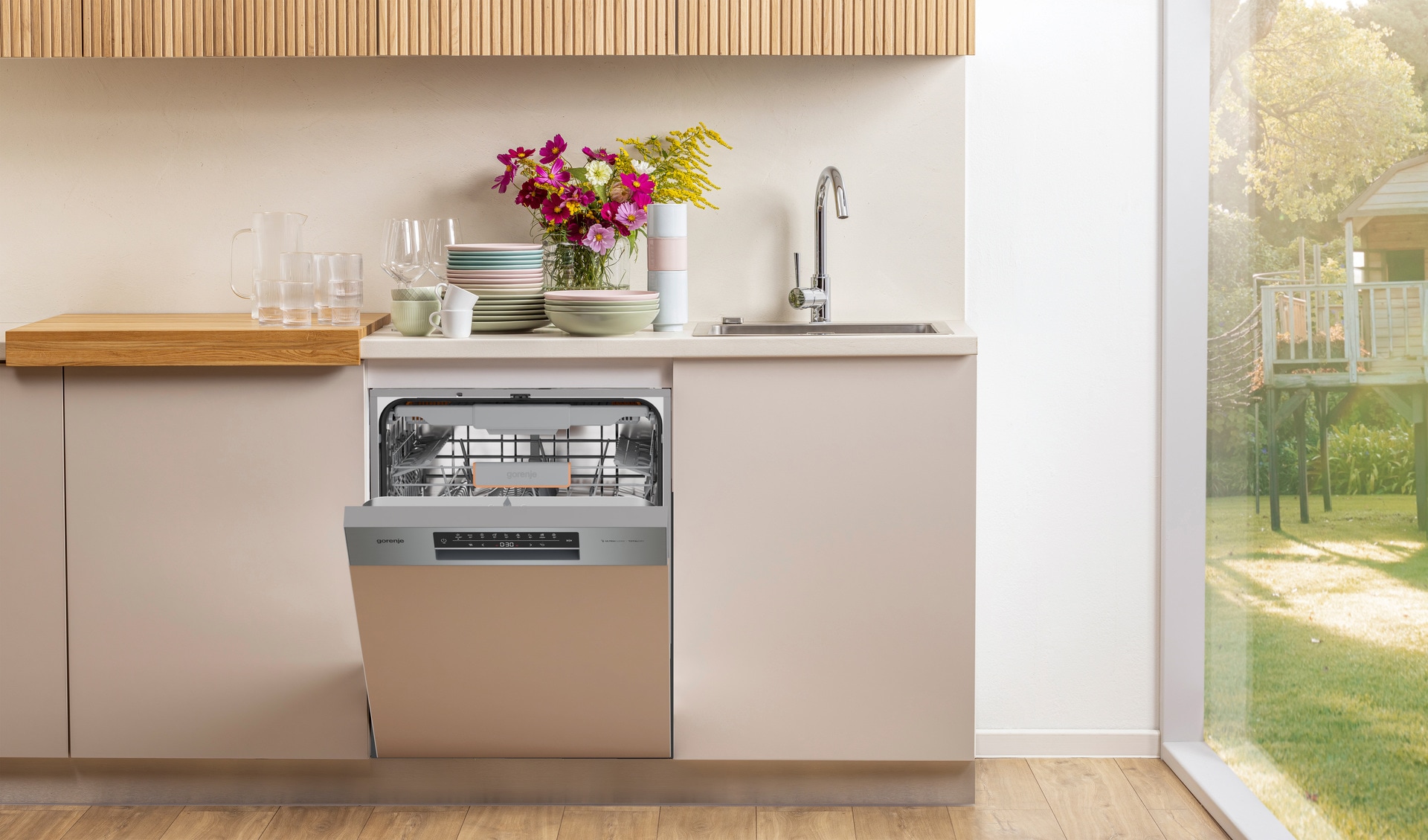 GORENJE teilintegrierbarer Geschirrspüler »GI663C95X« 9,4 l 16 tlg. Maßgedecke 16 Maßgedecke, auto. Türöffnung, Besteckschublade