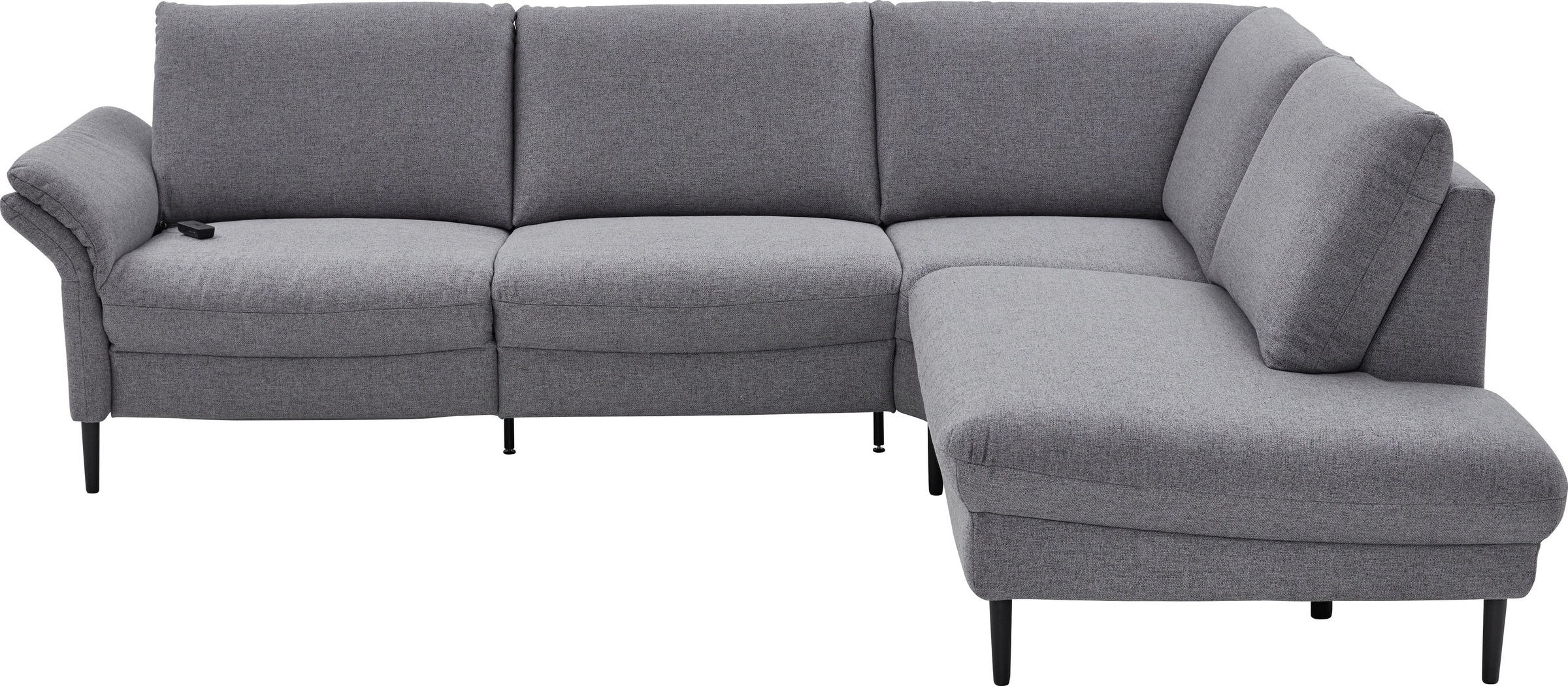 Places of Style Ecksofa »Sarsina: mit Tonnentaschen-Federkern, perfekt zum Entspannen L-Form«, inklusive 2 motorischen Relaxfunktionen mit Herz-Waage-Beschlag