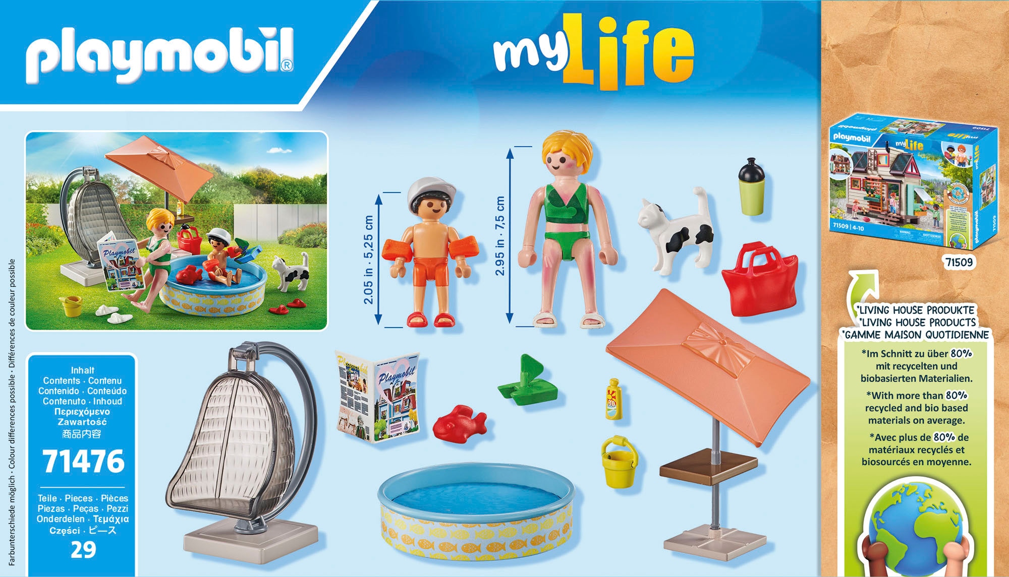 Playmobil® Konstruktions-Spielset »Planschspaß zu Hause (71476), My City Life«, (29 St.), teilweise aus recyceltem Material; Made in Europe
