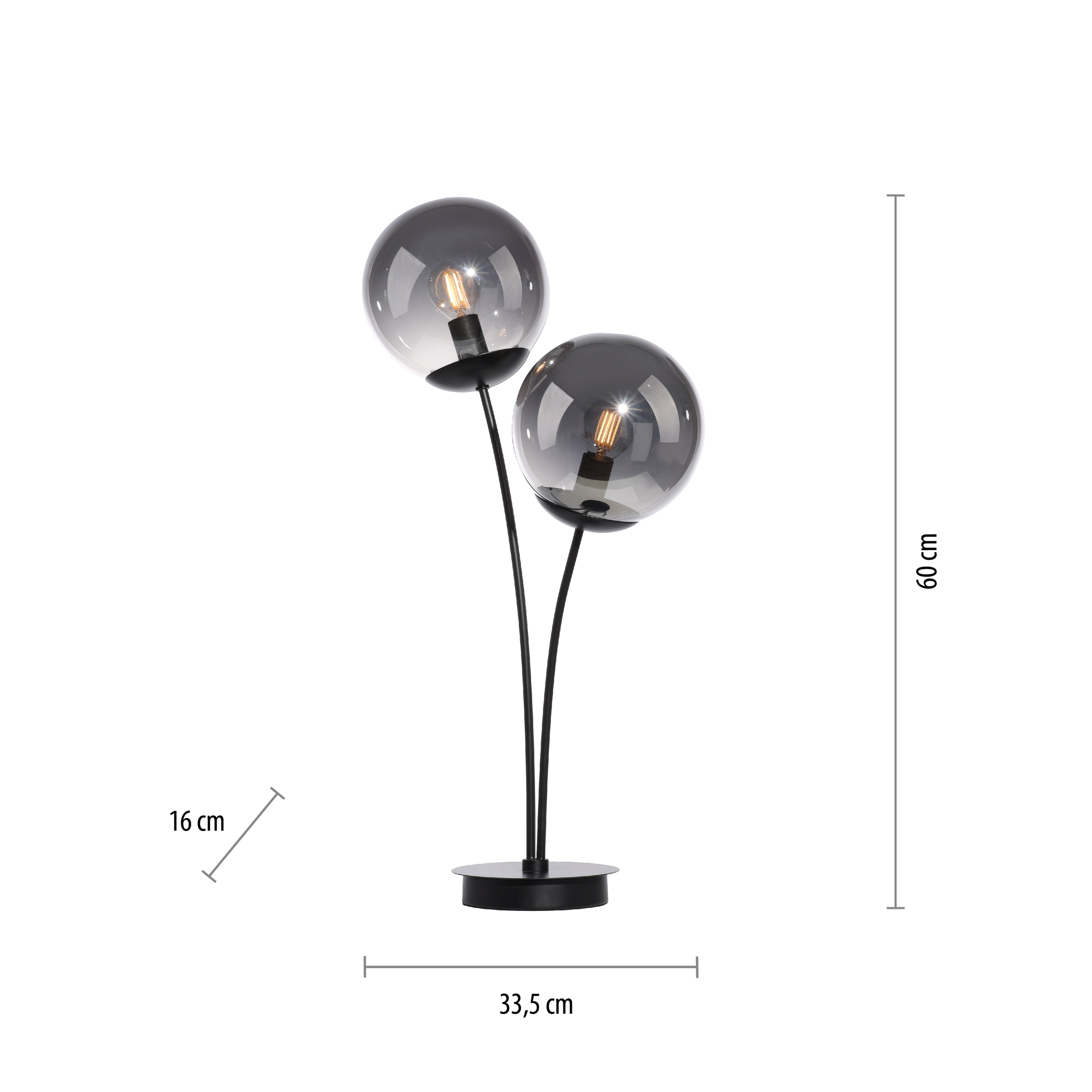 JUST LIGHT Tischleuchte »BIG WIDOW« E14 1 Stk. Warmweiß ExklusiveE14, Schalter, Schnurschalter