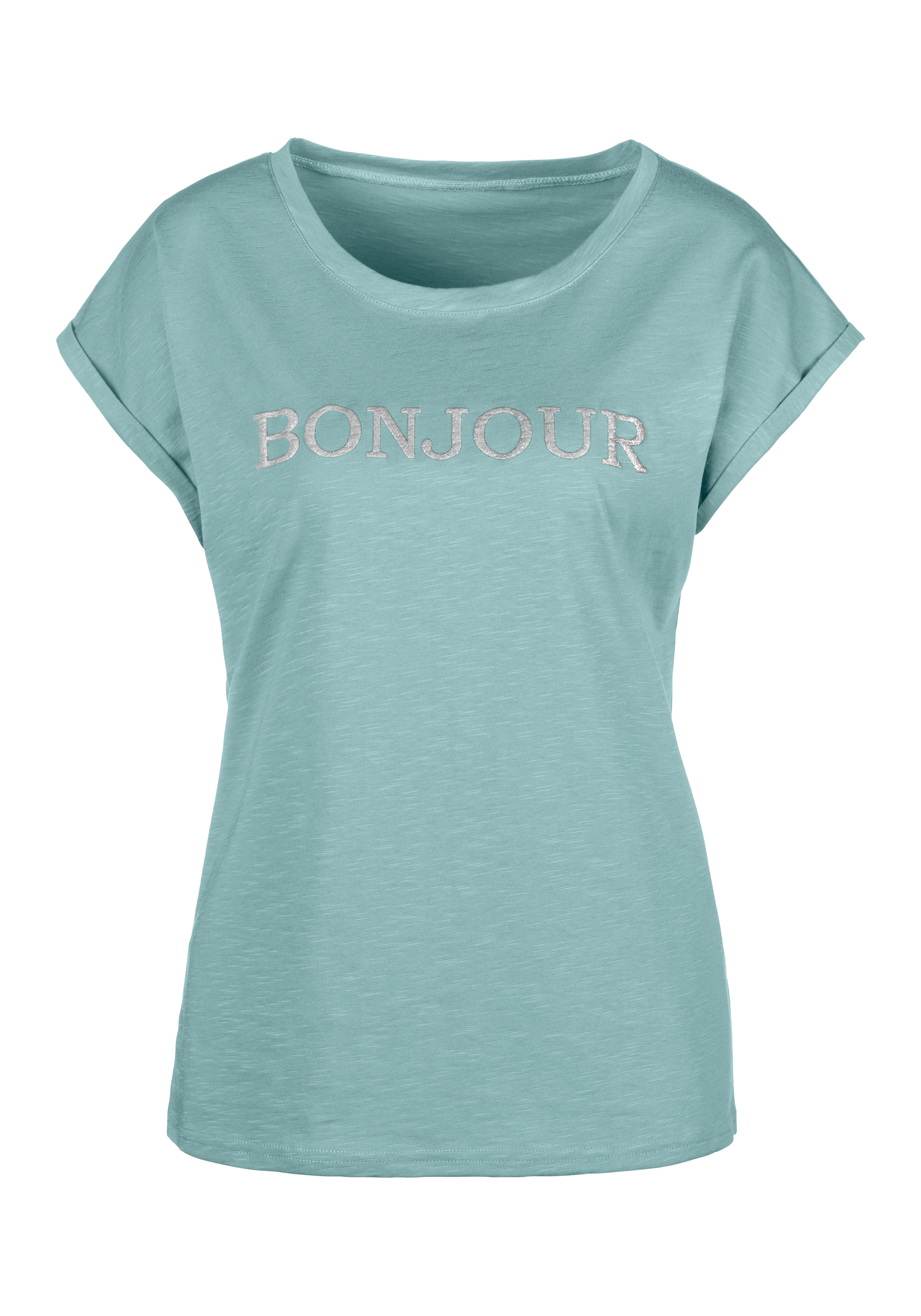 Vivance T-Shirt »mit Frontdruck "Bonjour"«, aus weicher Baumwoll-Qualität