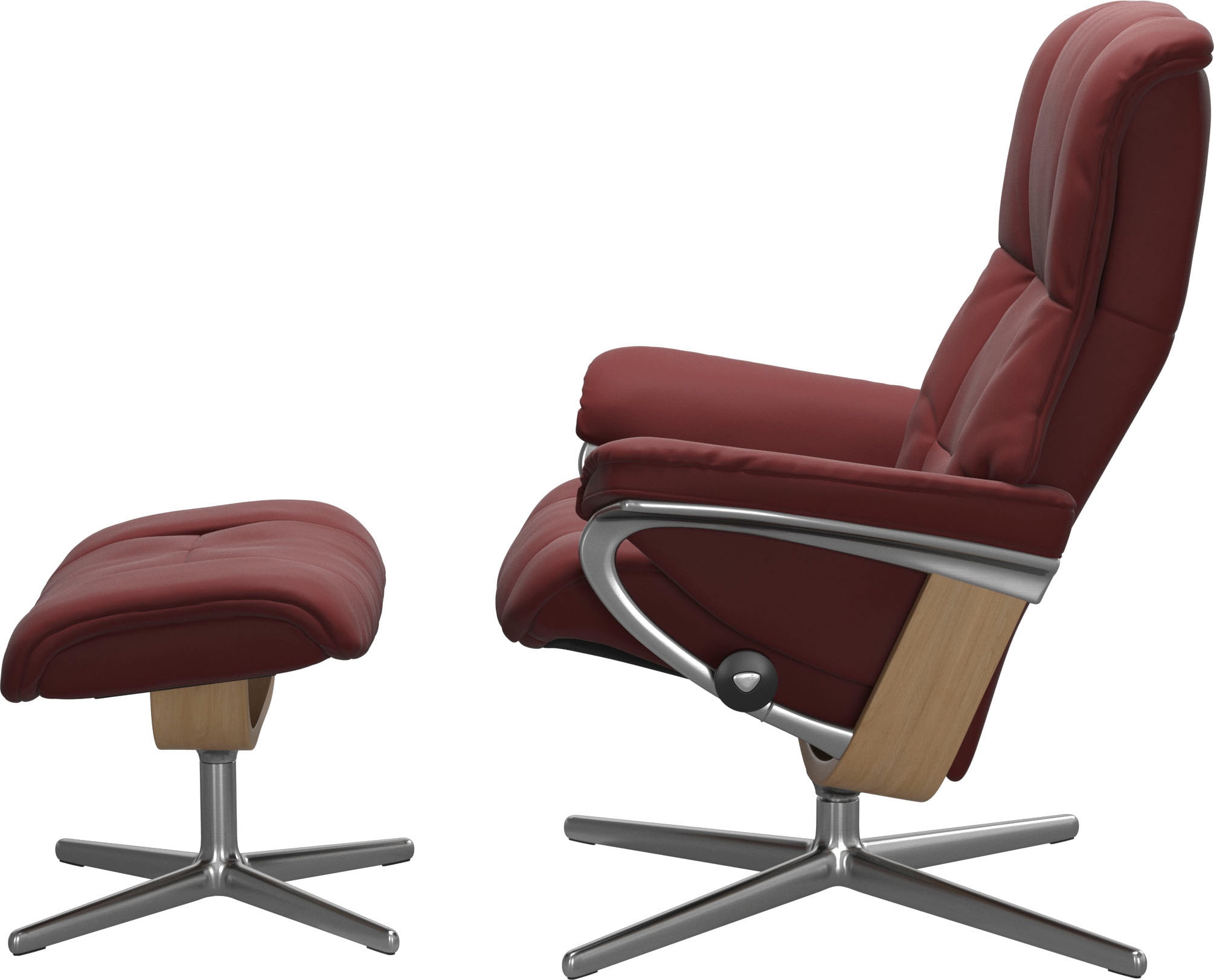 Stressless® Relaxsessel »Mayfair«, (Set, Relaxsessel mit Hocker), mit Hocker, mit Cross Base, Größe S, M & L, Holzakzent Eiche