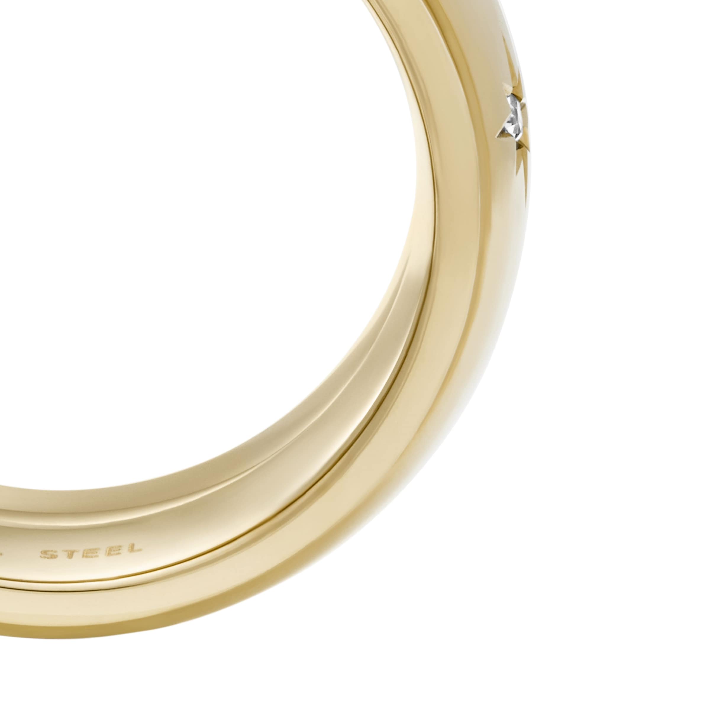 Fossil Fingerring »Schmuck Geschenk Edelstahl Ring SADIE, JF04835710«, mit Glasstein