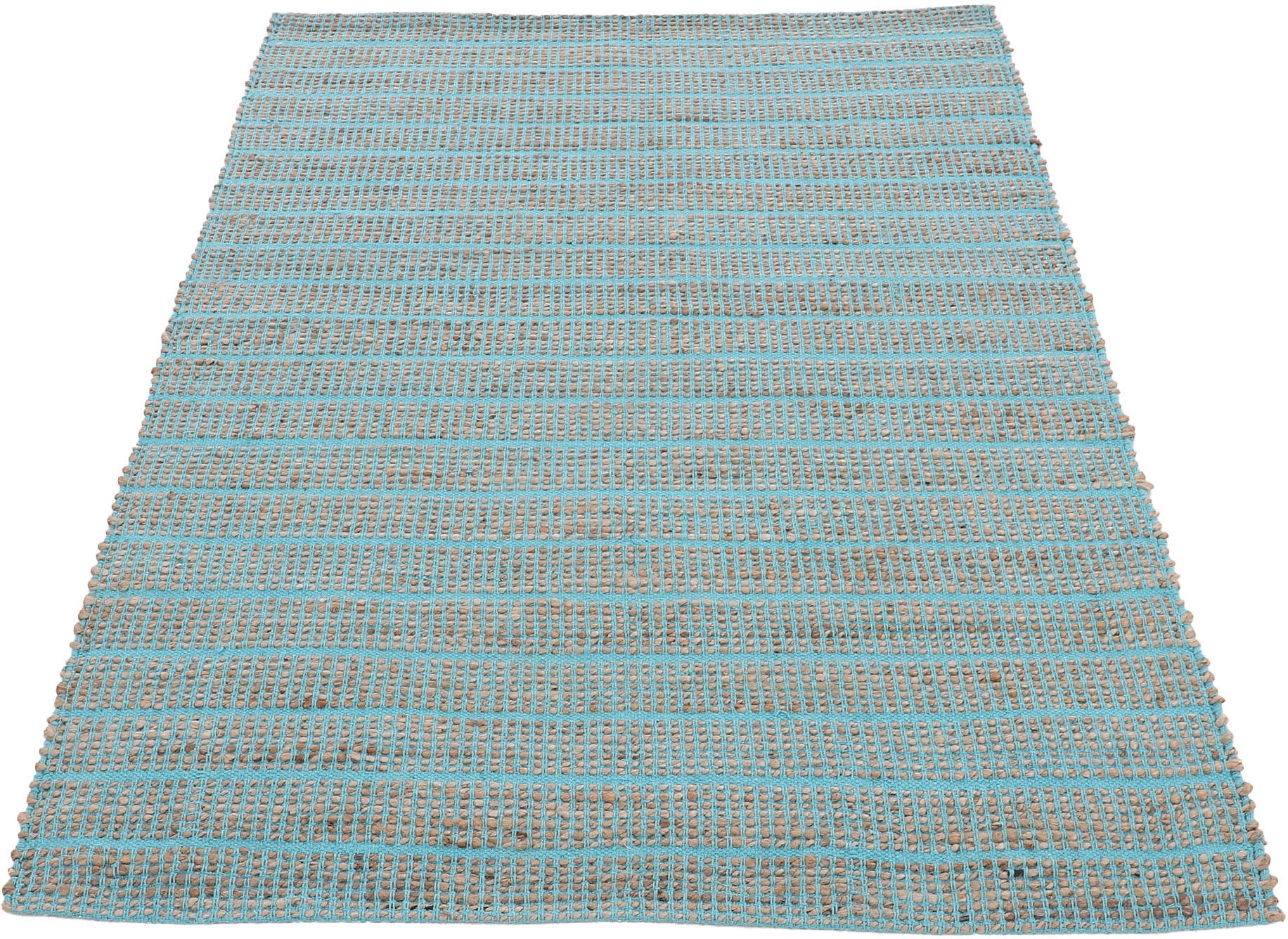carpetfine Teppich »Lara, auch als Läufer«, rechteckig, 6 mm Höhe, handgearbeitet, Wendeteppich aus 70% Jute/Baumwolle, Wohnzimmer
