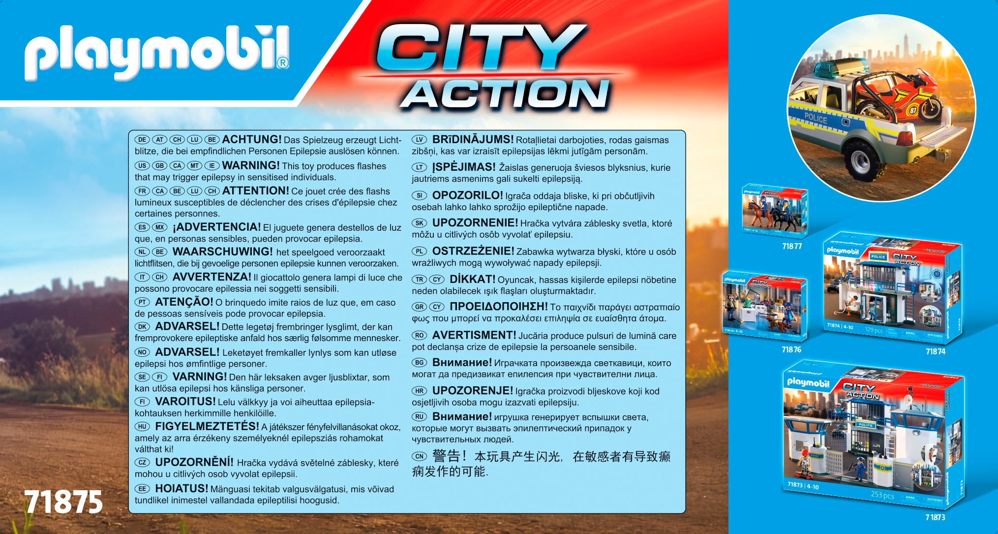 Playmobil® Konstruktions-Spielset »Verfolgungsjagd mit Polizei Pick-Up (71875), Action Heroes« mit Licht und Sound; Made in Europe