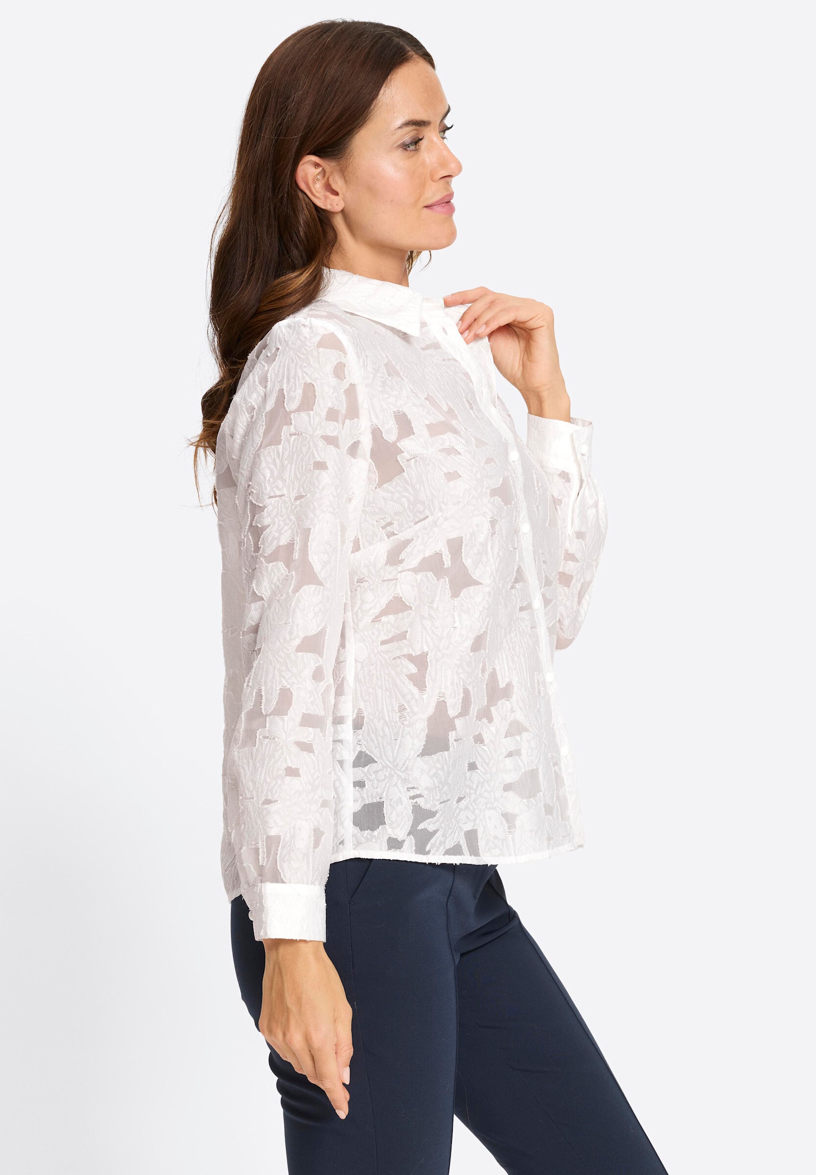 heine Hemdbluse »Bluse Hemdbluse in Ausbrenner-Optik«