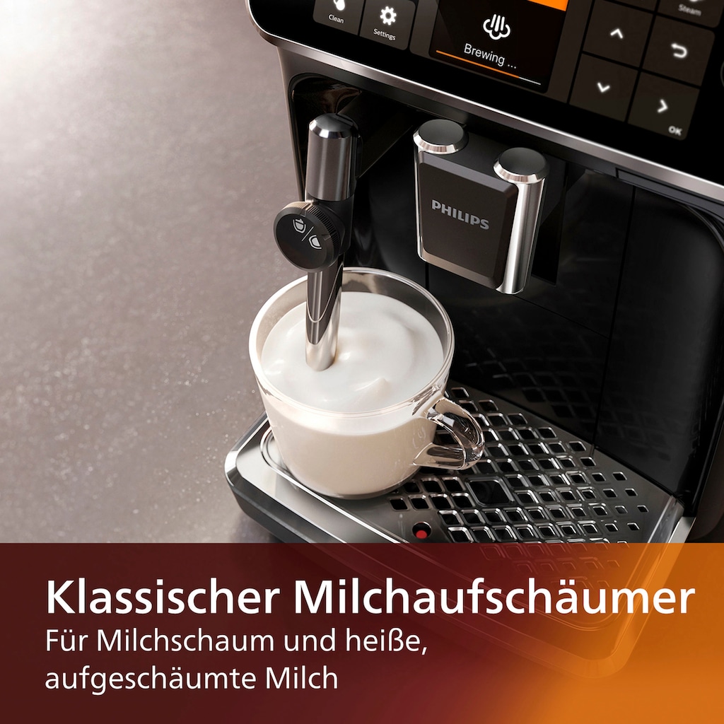 Philips Kaffeevollautomat »4300 Serie EP4321/50 Pannarello«, 5 Kaffeespezialitäten, individuell anpassbarer Aromastärke