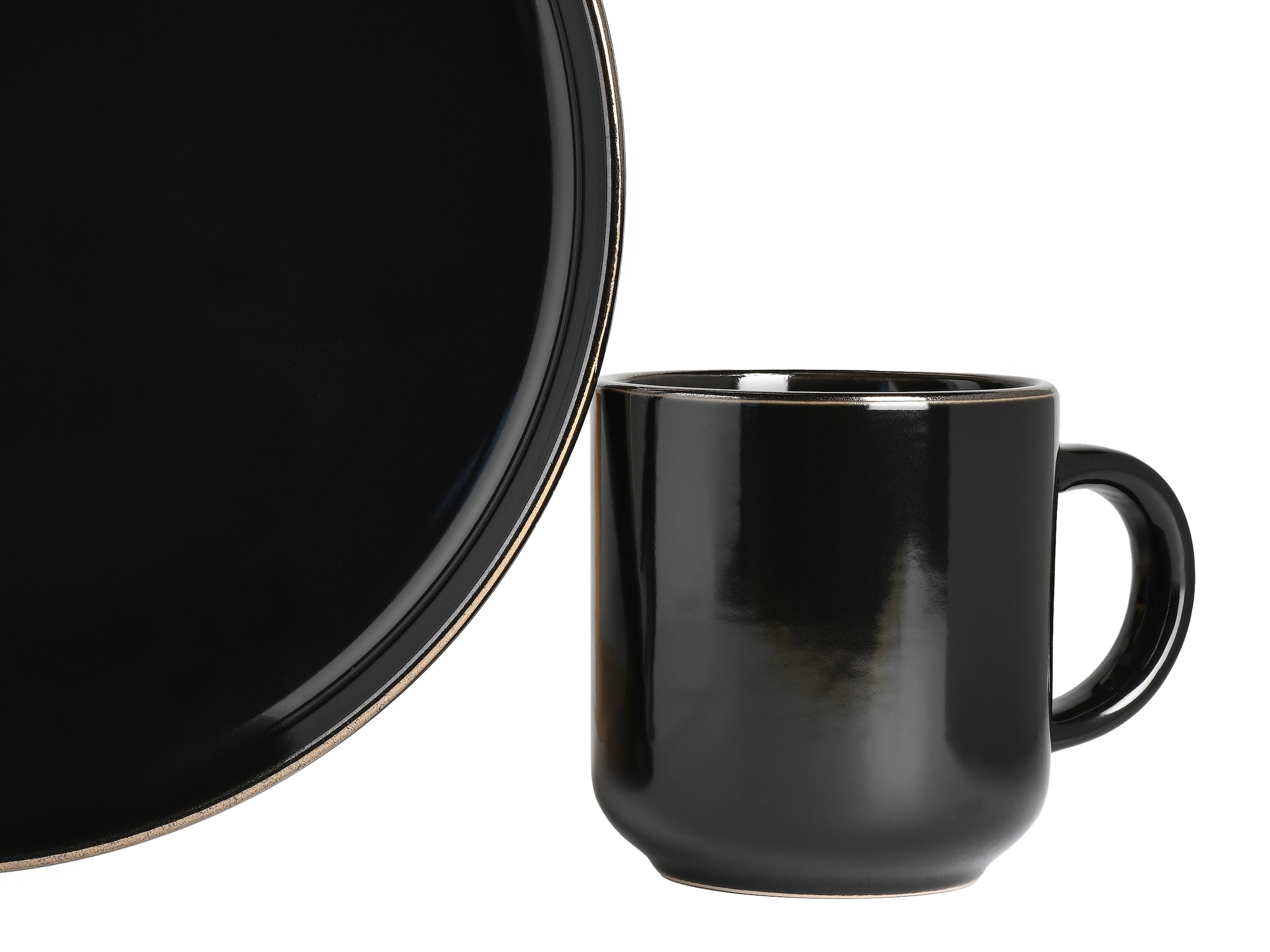 CreaTable Teller-Set »Nordic Festive, Service 18-tlg.« Teller Set, Minimalistisches Design, Dezente goldene Akzente