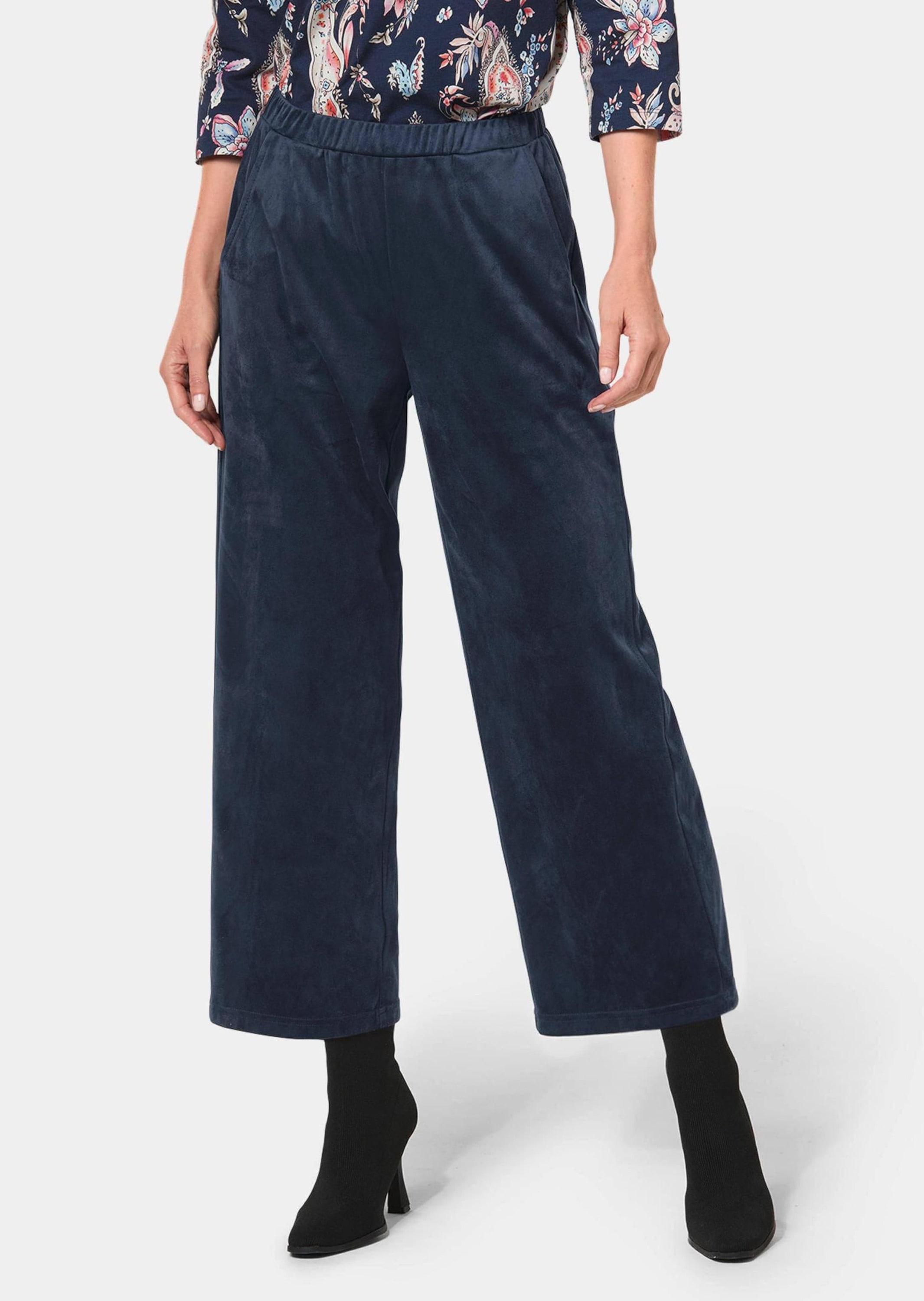 GOLDNER 7/8-Hose »Hose Kurzgröße - Trendstarke Culotte in Velourslederoptik«
