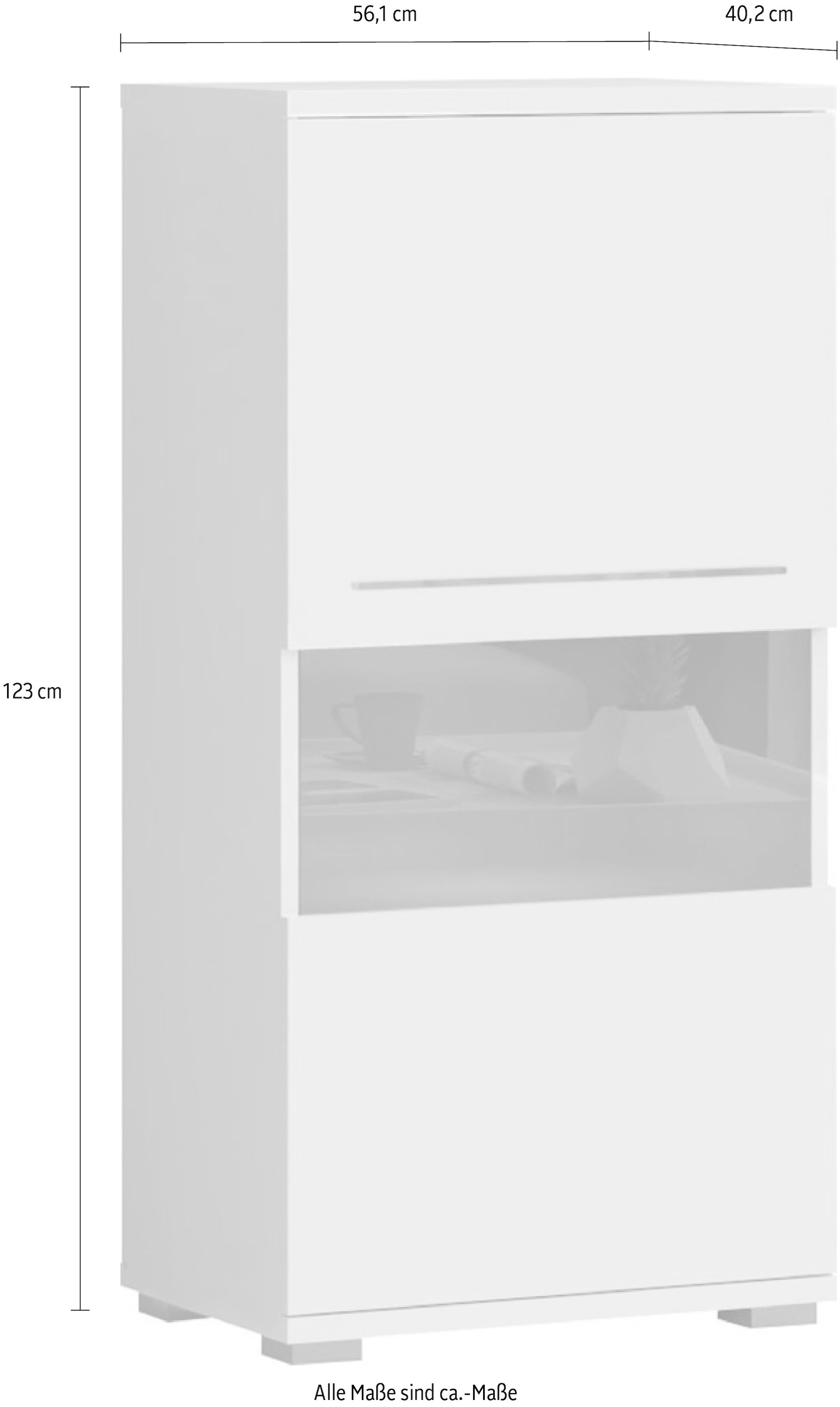 Places of Style Vitrine »Piano«, UV lackiert, Soft-Close Funktion