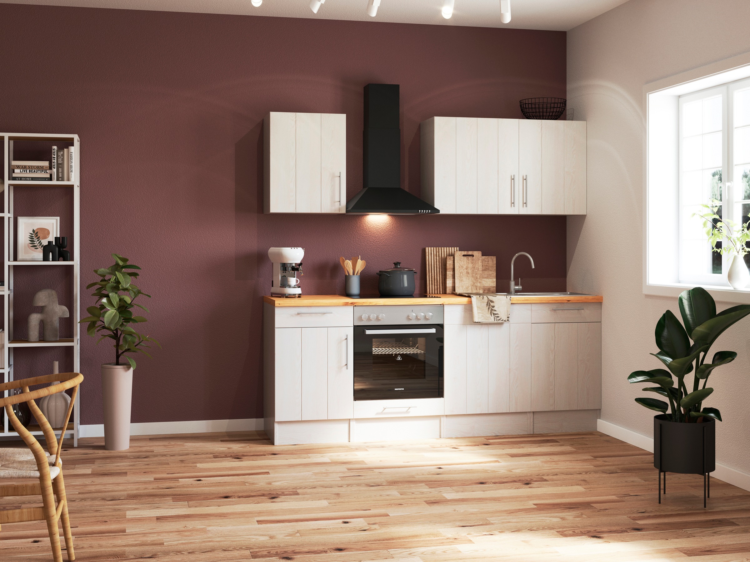 RESPEKTA Küchenzeile »Anton« Breite 220 cm, mit Soft-Close, in exklusiver Konfiguration für OTTO