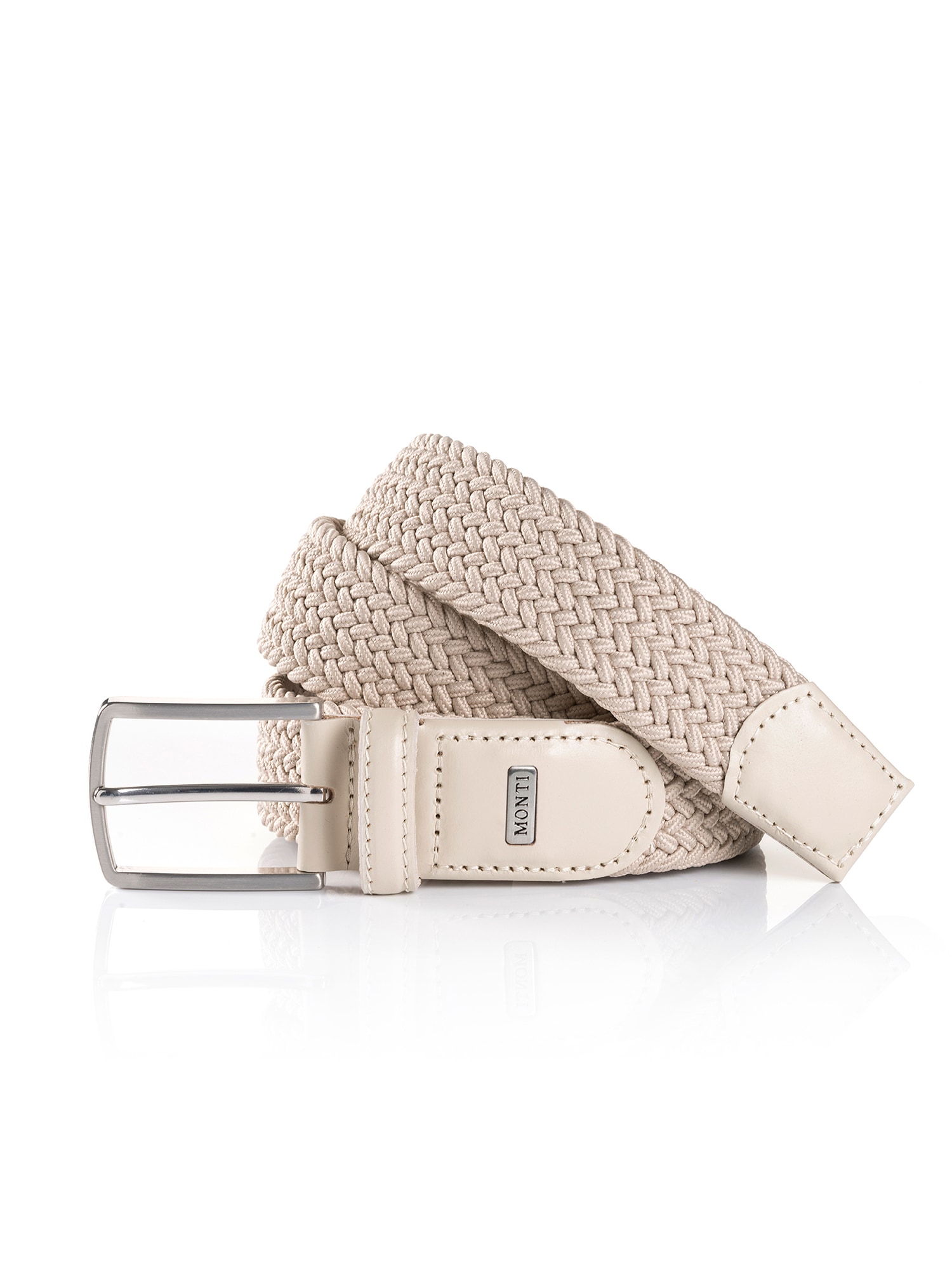 MONTI Flechtgürtel "HAMBURG" 3,5 cm breit, Elastischer Flechtgürtel, Casual-Business-Sportiv