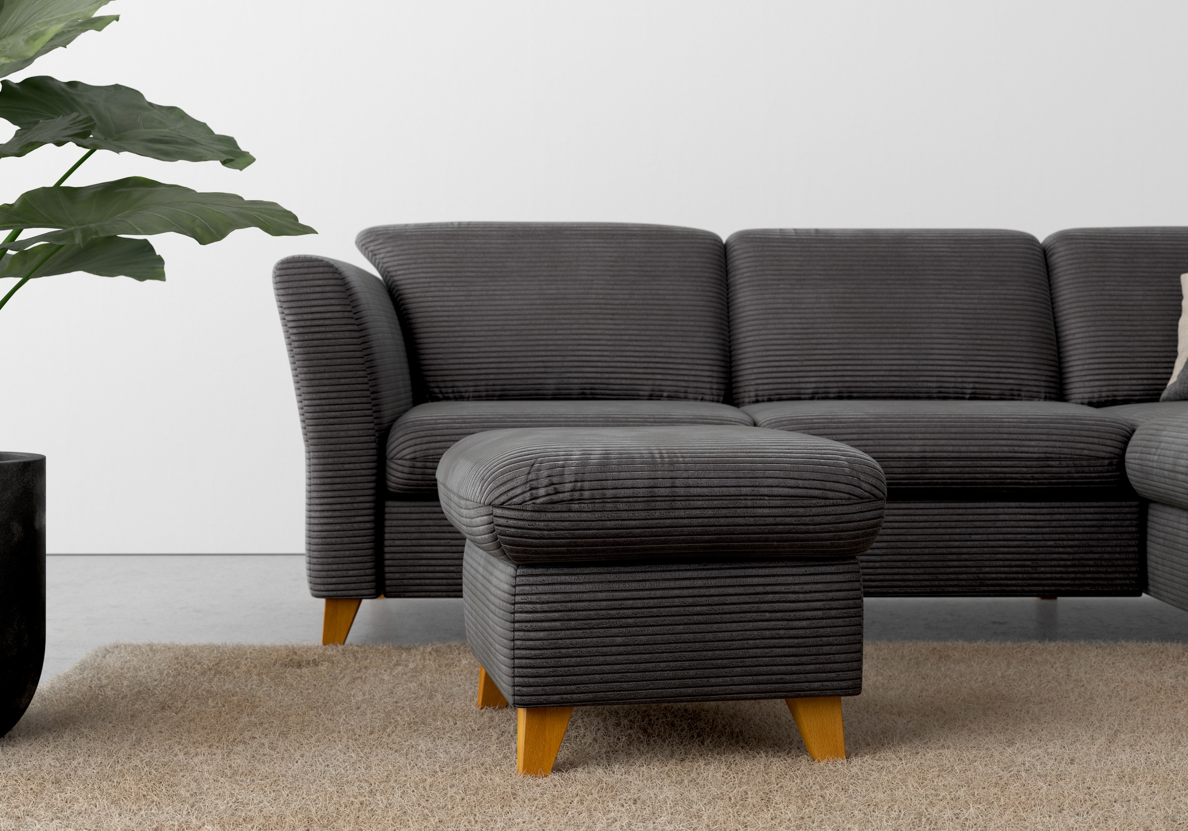 Home affaire Polsterhocker »Trelleborg« mit Cord-Bezug, mit Staufach, inkl. Federkern-Polsterung