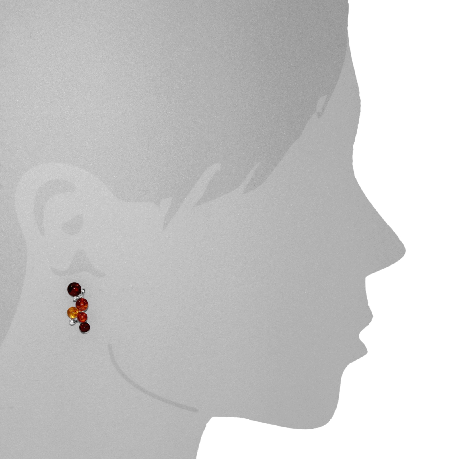 OSTSEE-SCHMUCK Paar Ohrstecker »- Traube - Silber 925/000 - Bernstein«