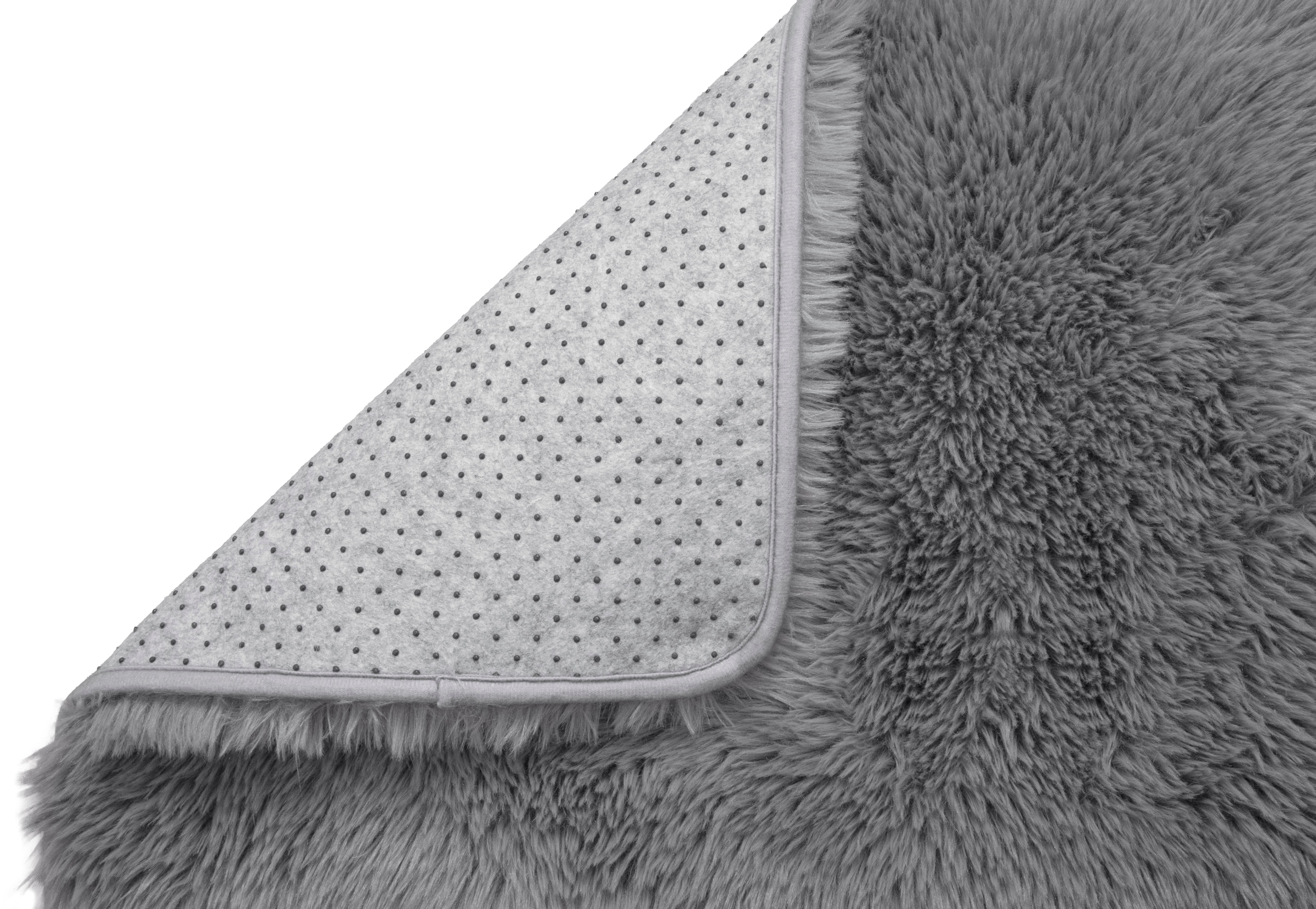 OTTO home Hochflor-Teppich »Silky, besonders weich und kuschelig, sehr dichte Qualität« rechteckig 33 mm Höhe rutschhemmend beschichtet, waschbar, uni, Wohnzimmer, Schlafzimmer