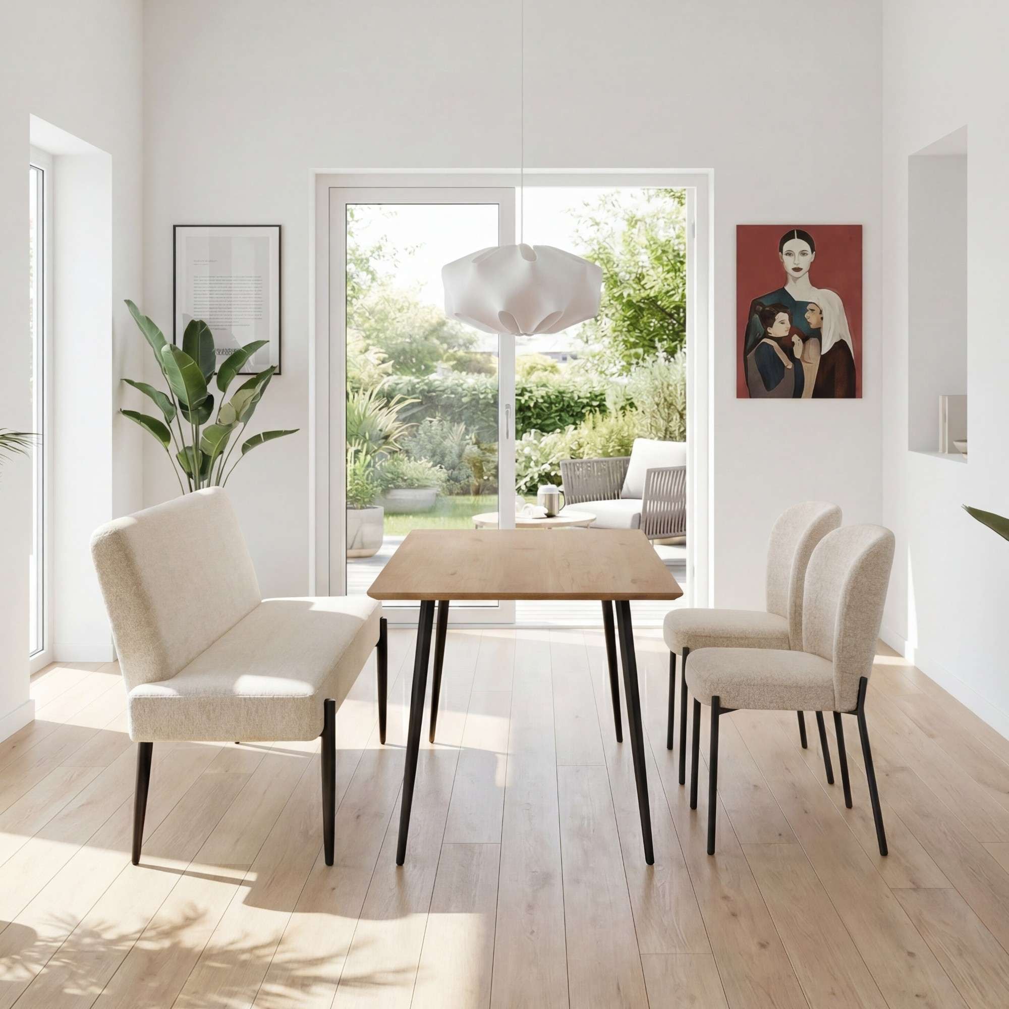 OTTO home Essbank »Frida« Federkern, pflegeleichtem Velours oder Webstoff Bezug, Breite 160 cm