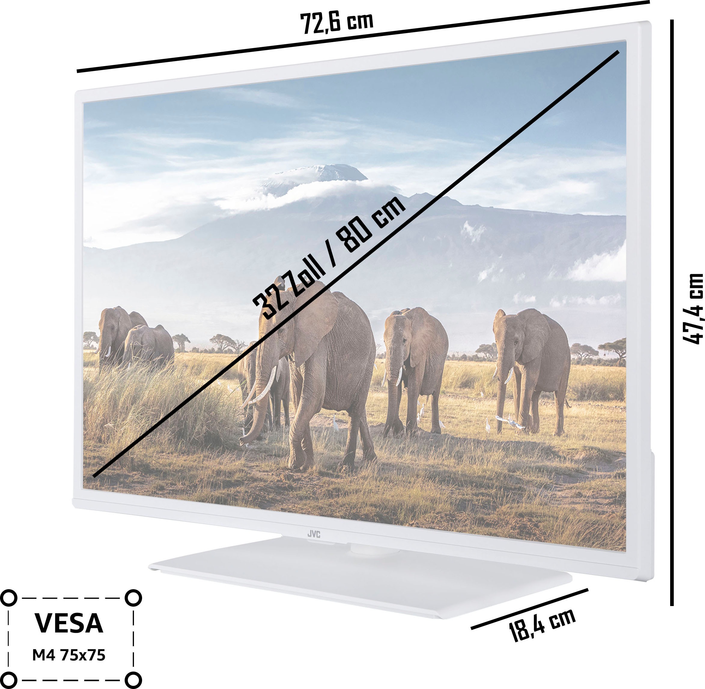 JVC LCD-LED Fernseher »LT-32VH5156W«, HD ready, Smart-TV