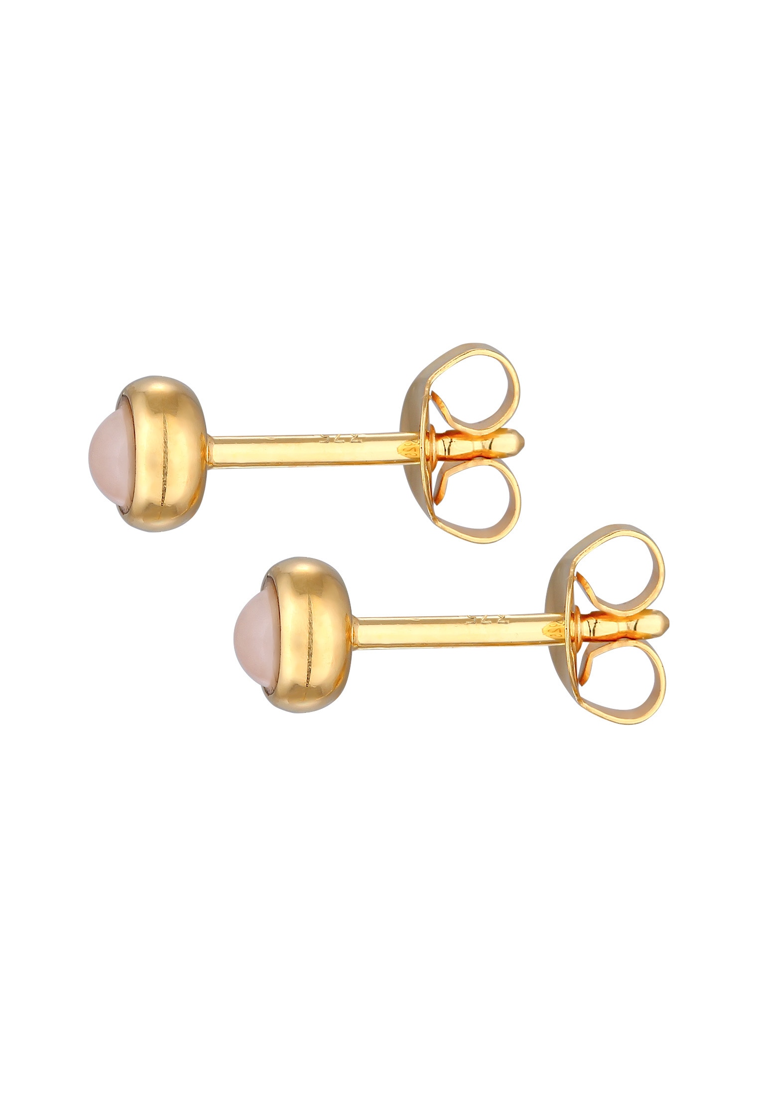 Elli Premium Paar Ohrstecker »Ohrringe Rosa Quarz Solitär Edelstein 375 Gelbgold«