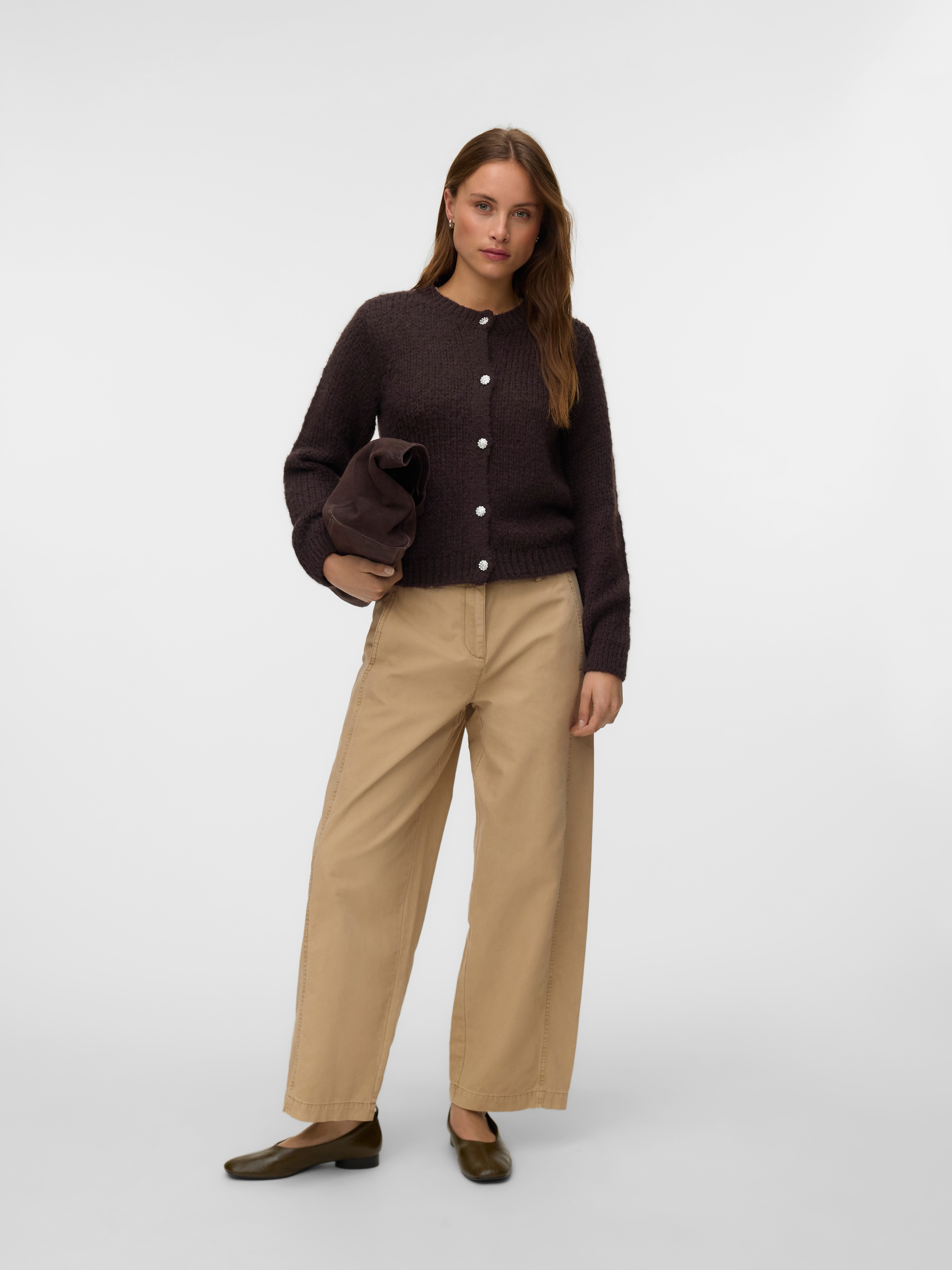 Vero Moda Strickjacke »VMMAYBE JEWEL LS O-NECK CARDIGAN NOOS« Kunstfaser, loose fit