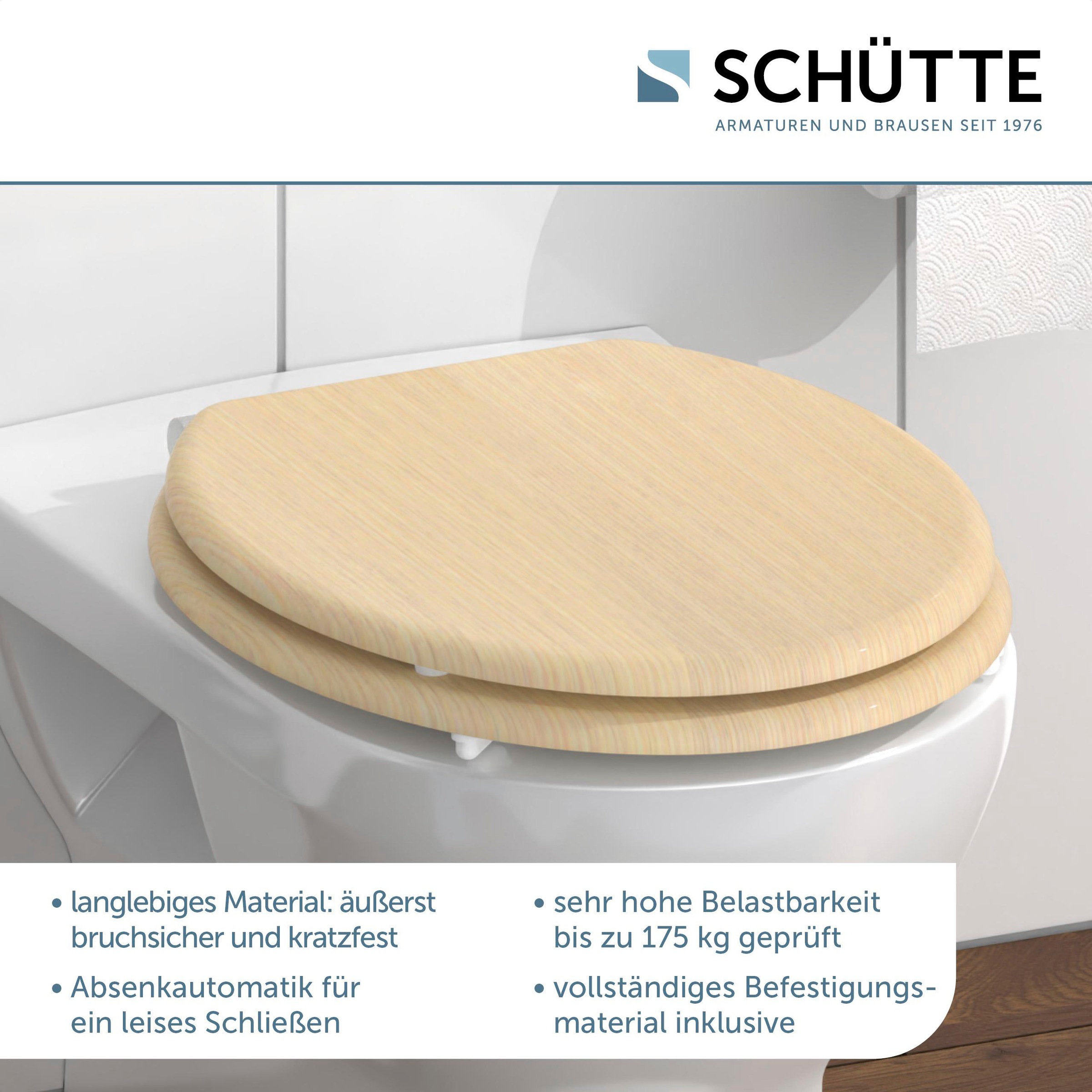 Schütte WC-Sitz »NATURAL WOOD«, Toilettendeckel, mit Absenkautomatik