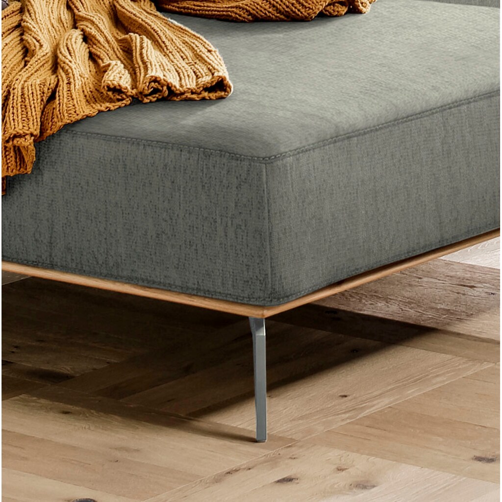 W.SCHILLIG Ecksofa »run«, mit elegantem Holzsockel, Füße in Silber matt, Breite 299 cm