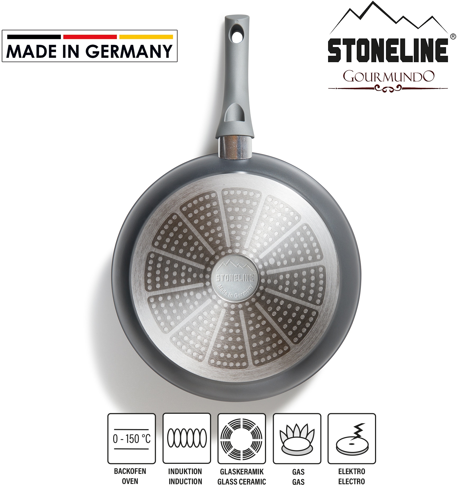 tlg.), XXL Aluminium, 3 STONELINE®- Made Germany, Garantie Bratpfanne, in Induktion STONELINE mit Antihaftbeschichtung, Jahren (1 Indukton,
