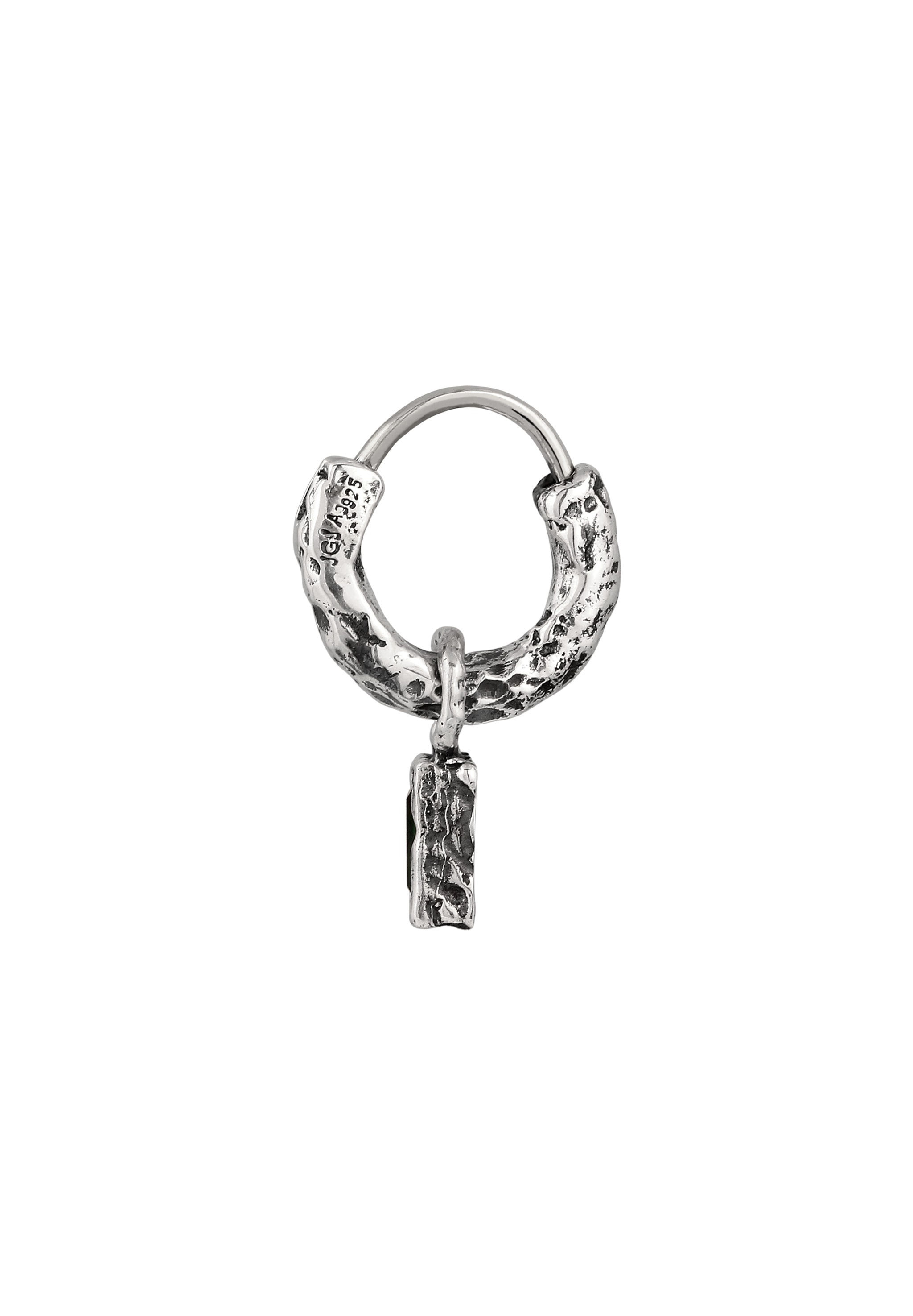 HAZE & GLORY Paar Creolen »Ohrringe Creole Synthetischer Smaragd Synthetik Grün 925 Sterling Silber«