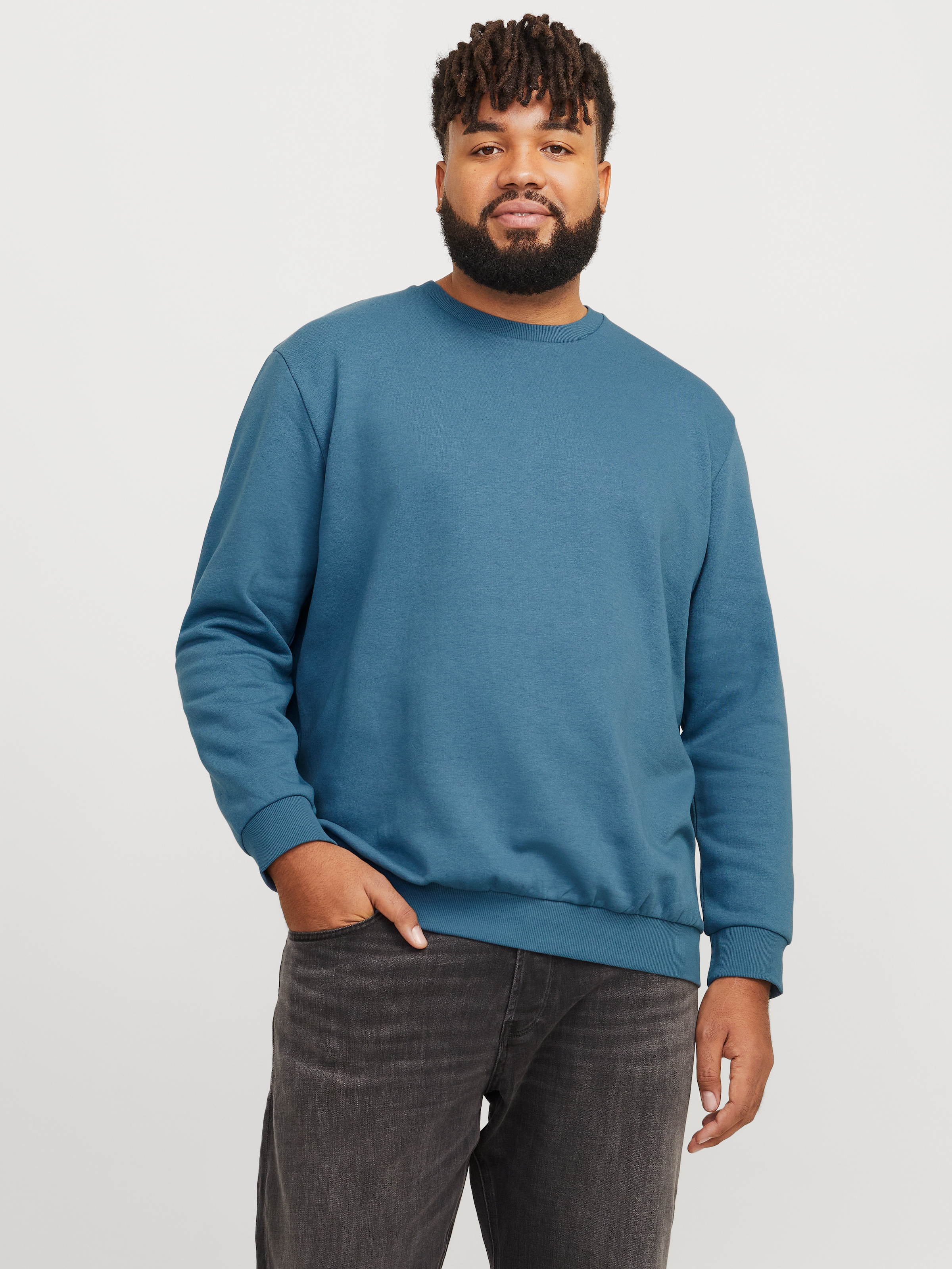 Jack & Jones PlusSize Sweatshirt »JJEBRADLEY SWEAT CREW NOOS PLS«, mit Rippbündchen