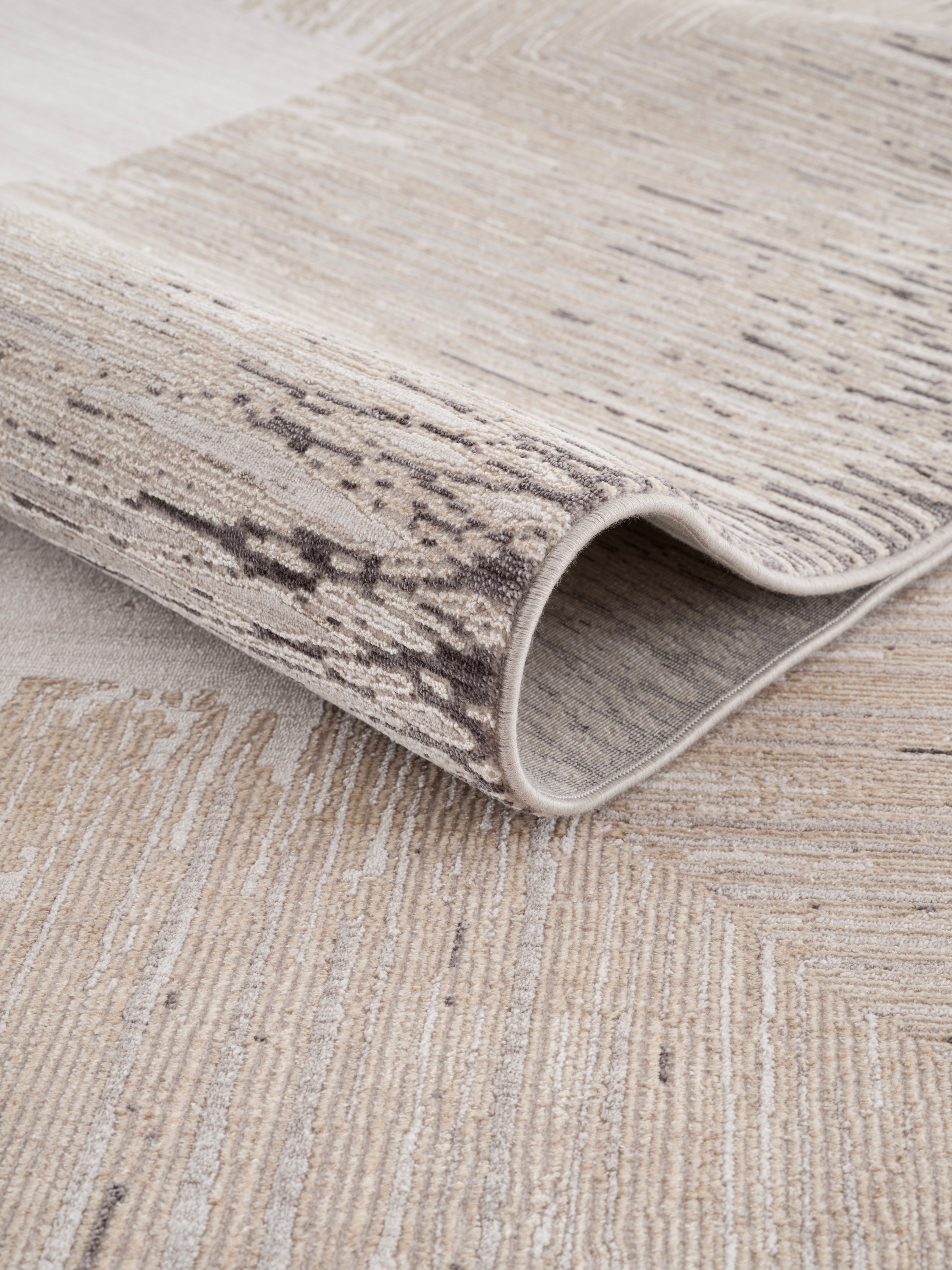 Calvin Klein home Teppich »Passages, mit Fransen, Designerteppich« rechteckig 5 mm Höhe Rahmen, meliert, Wohnzimmer, Schlafzimmer, Esszimmer