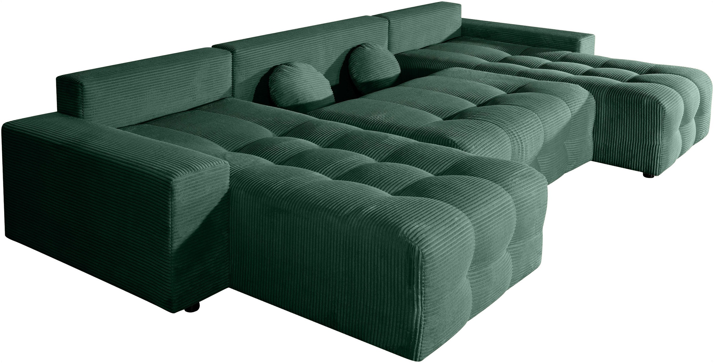 OTTO home Wohnlandschaft »Jessy U-Form, B: 313 cm, in Cord & weiteren Bezügen« Schlaffunktion, Bettkasten, Tonnentaschenfederkern-Polsterung